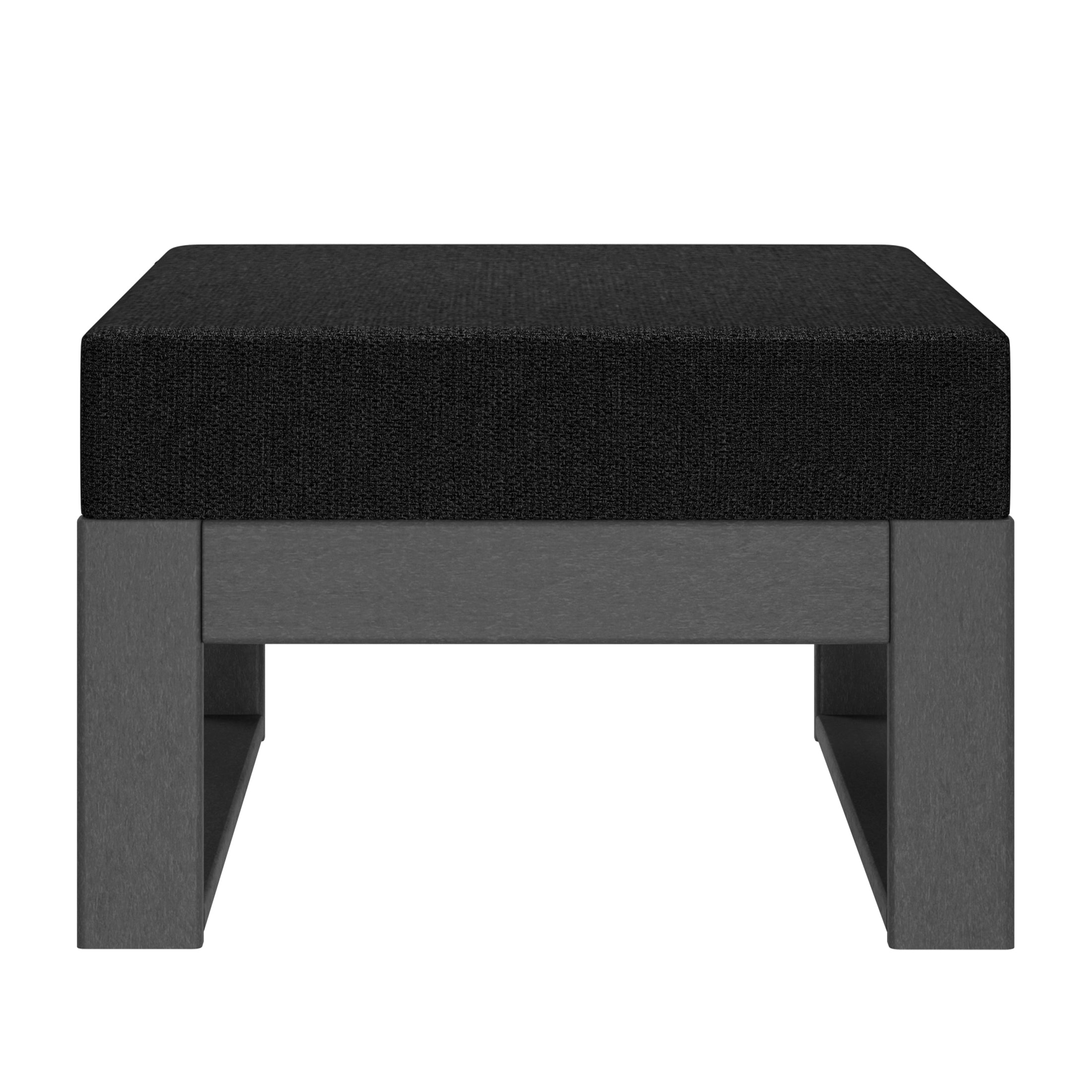 Rockaway Outdoor HDPE Patio Ottoman with Waterproof Olefin Cushions