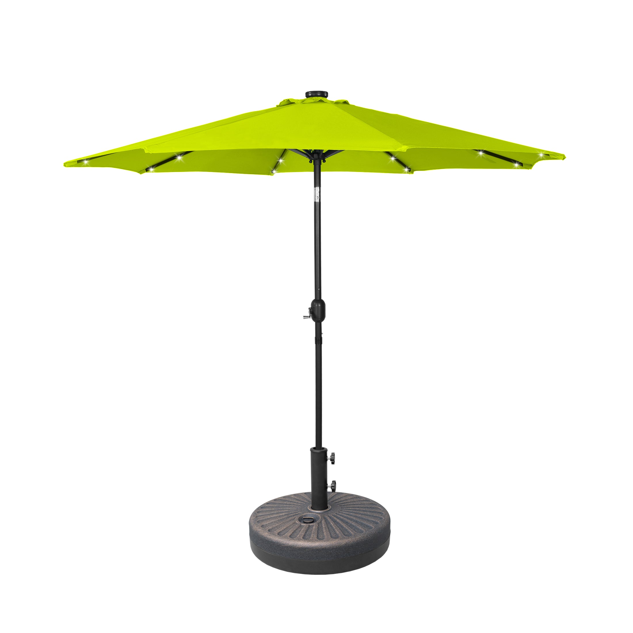 Westlake 9 ft. Patio Solar LED Market Patio Umbrella with Base