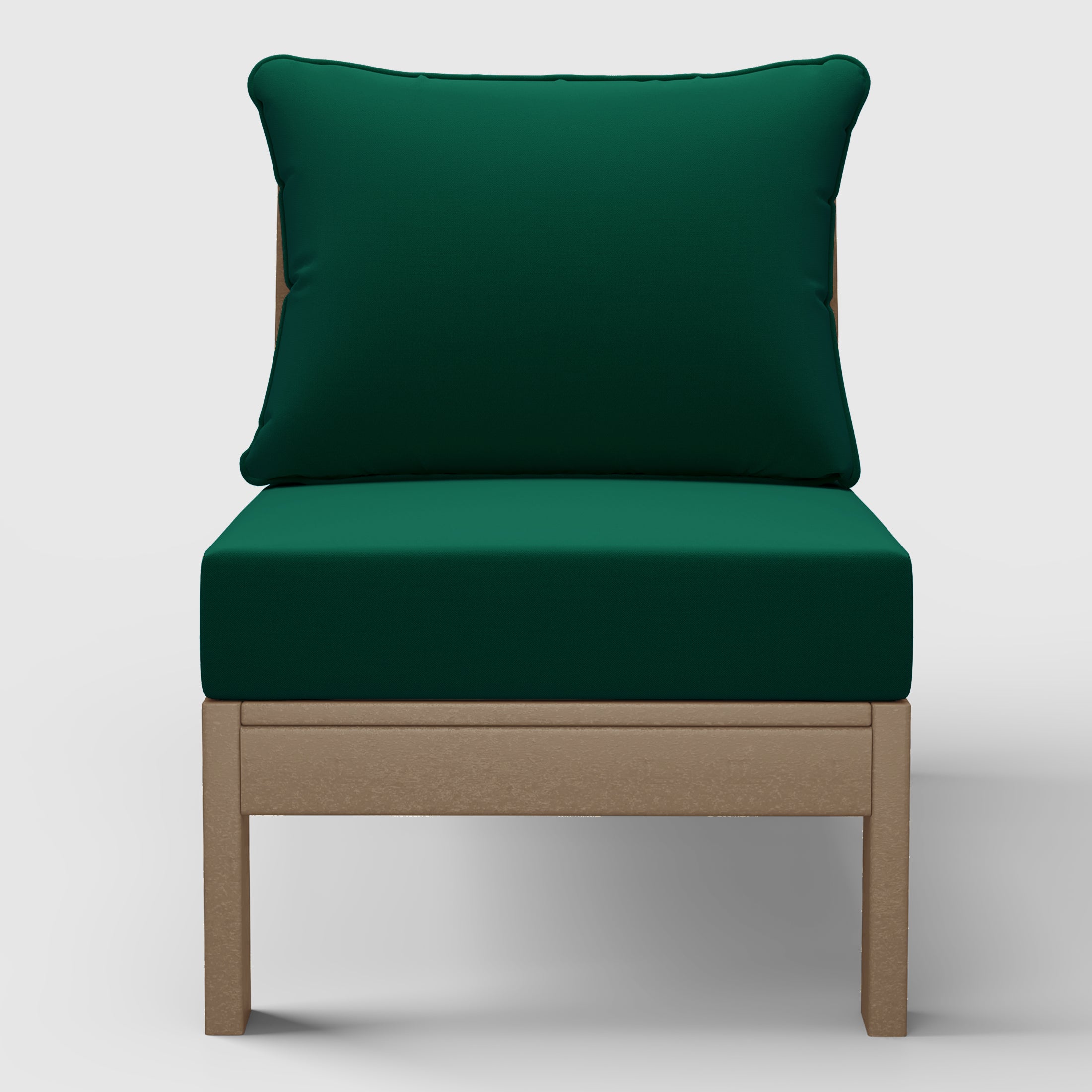 Portsmouth Outdoor HDPE Deep Seating Modular Armless Patio Chair with Patio Cushions