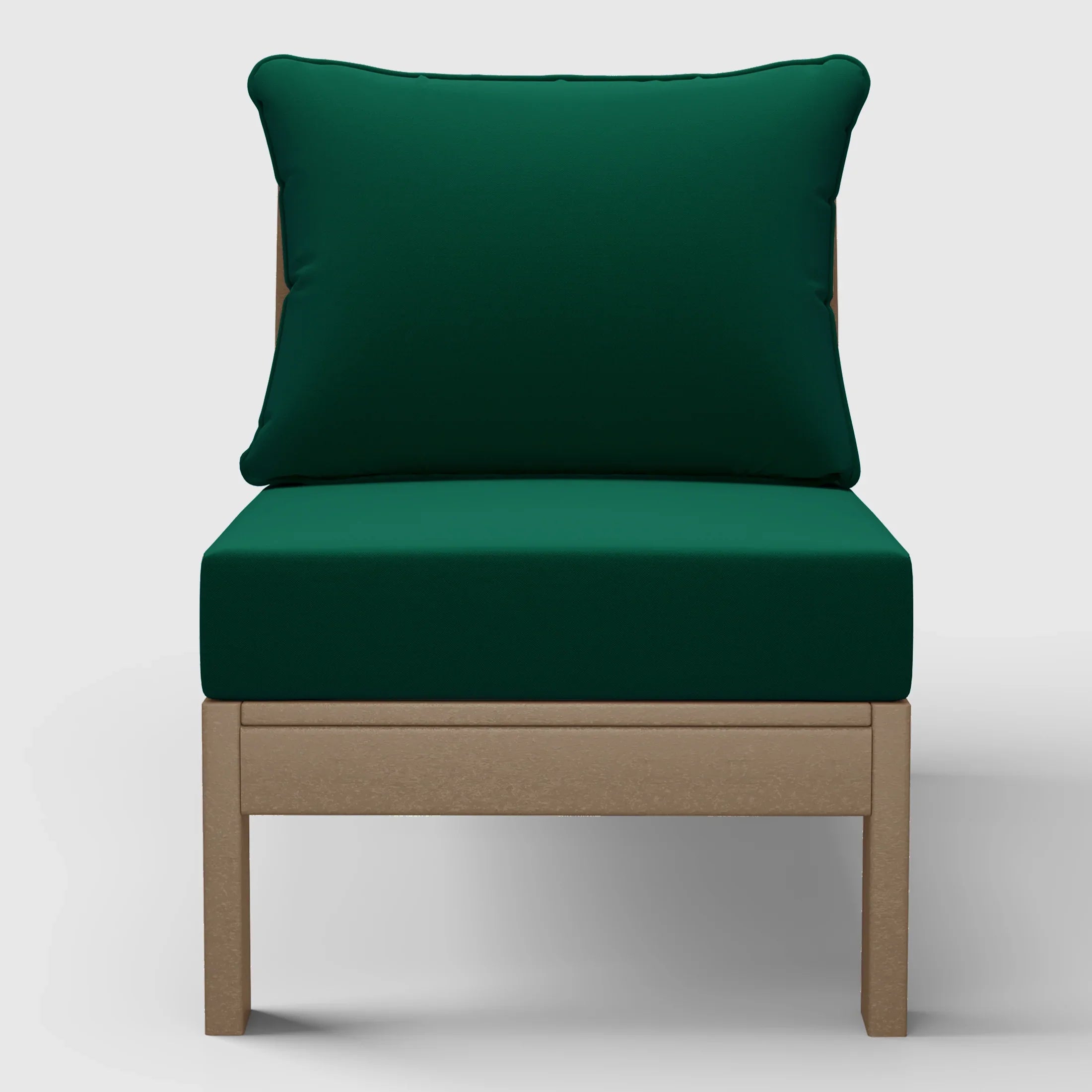 Portsmouth Outdoor HDPE Deep Seating Modular Armless Patio Chair with Patio Cushions
