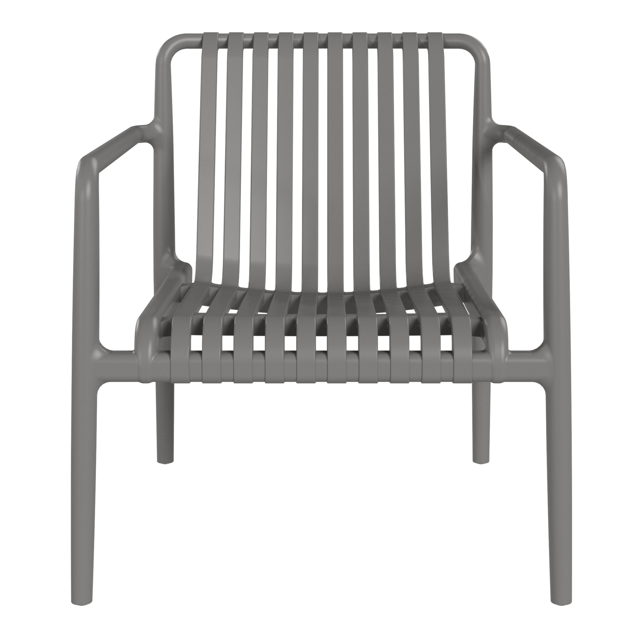 Sunshine Outdoor Modern Stackable Plastic Patio Club Armchairs (Set of 2)