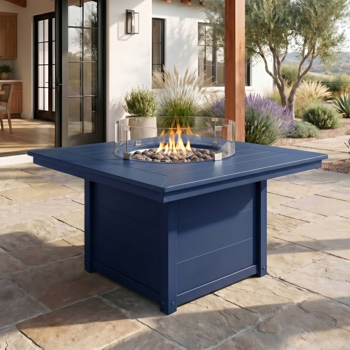 Sol 42" Modern Outdoor Patio Propane Square Fire Pit Table