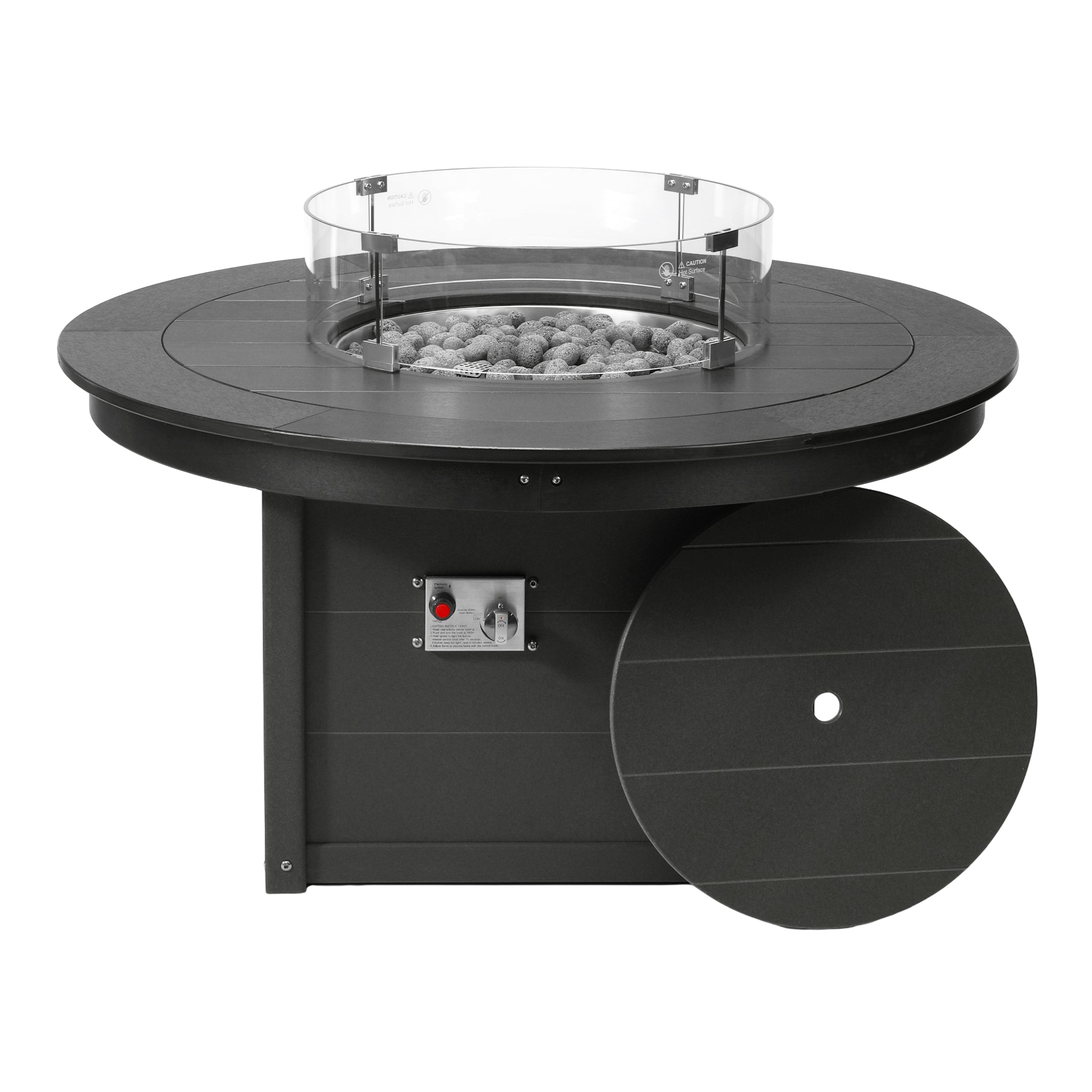 Sol 47" Modern Outdoor 55,000 BTU Patio Propane Round Fire Pit Table
