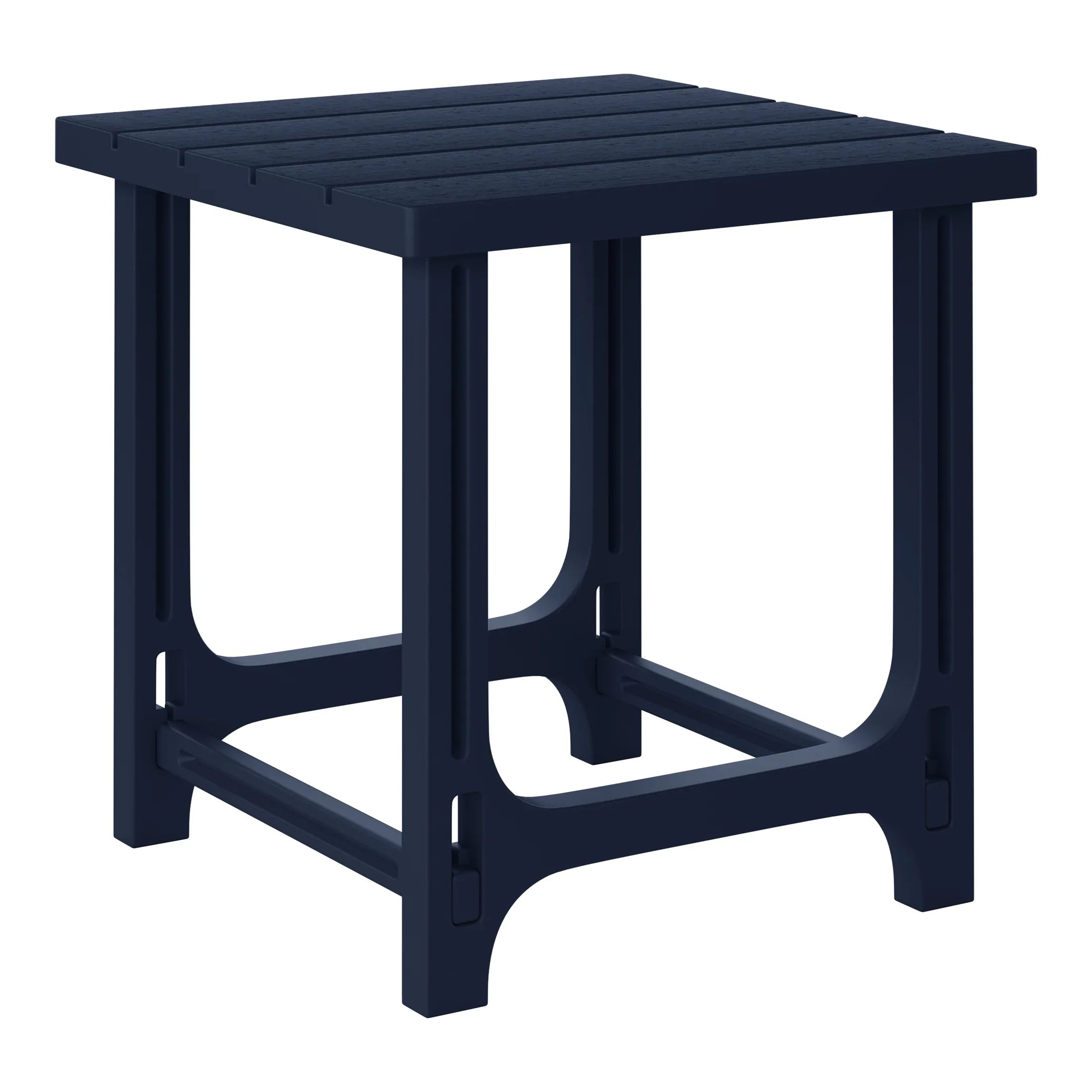 Cayman 3-Piece HDPE Plastic Adirondack Patio Chairs With 18" Square Side Table Set