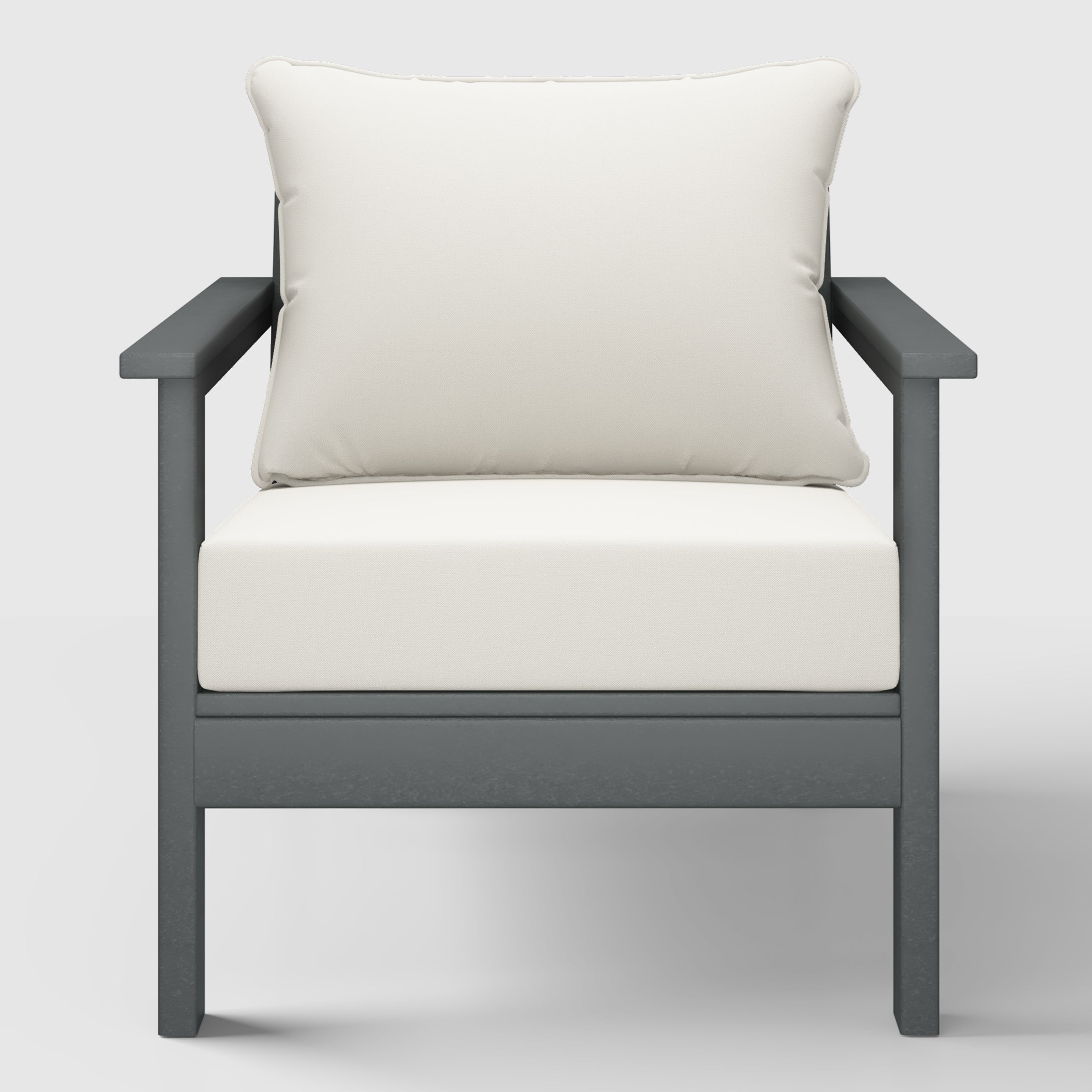 Portsmouth Outdoor Modern HDPE Patio Club Chairs with Deep Seat Cushions (Set of 2)