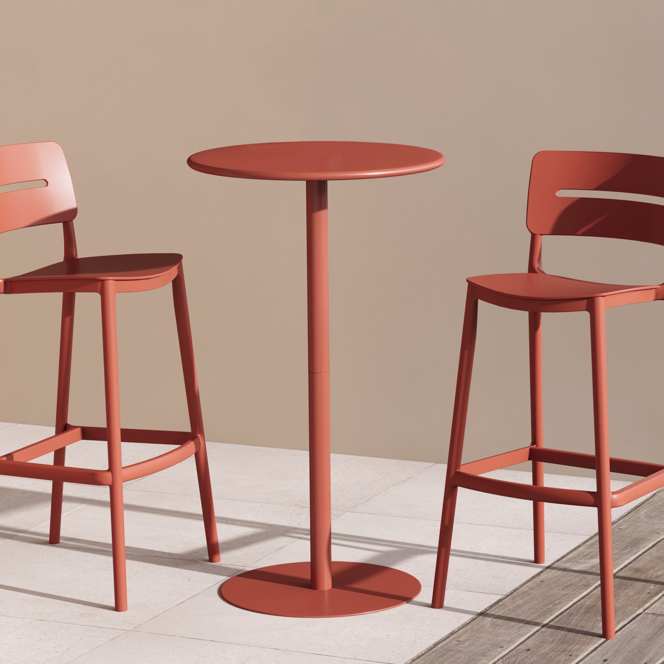 Sunshine 41.25" Adjustable Metal Round Bar Height Table