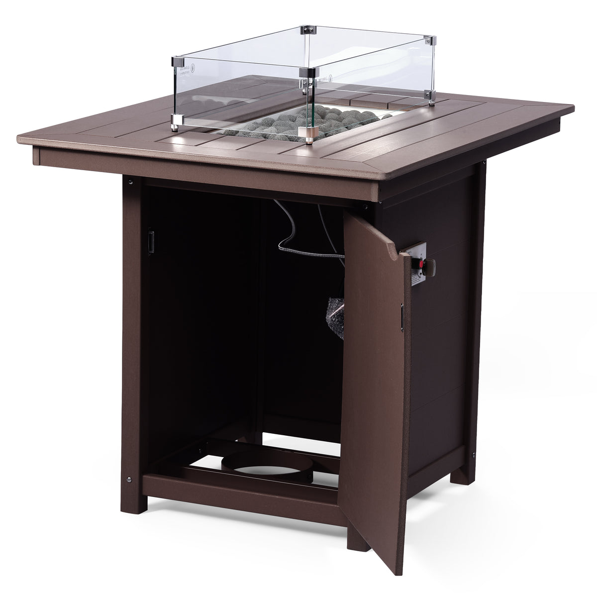 Sol 46" Modern Outdoor Patio Gas Propane Rectangle Fire Pit Table
