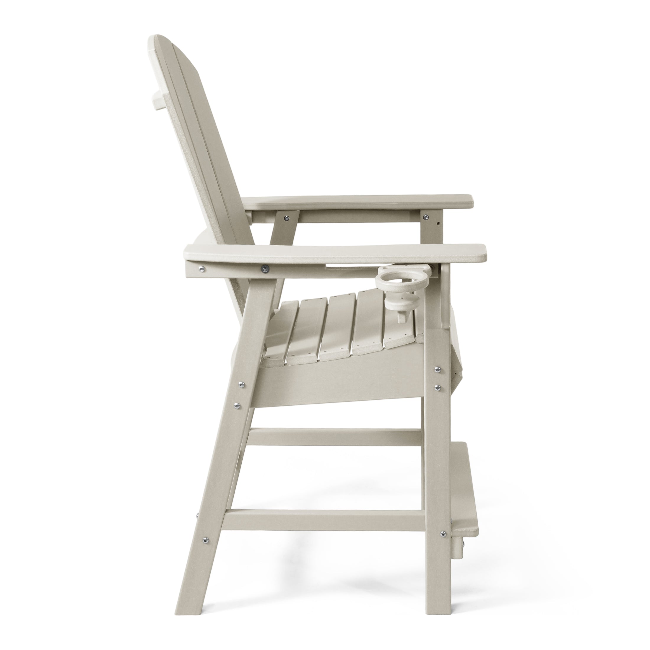 Paradise Outdoor HDPE Tall Adirondack Counter Height Bar Chair With Cup Holder