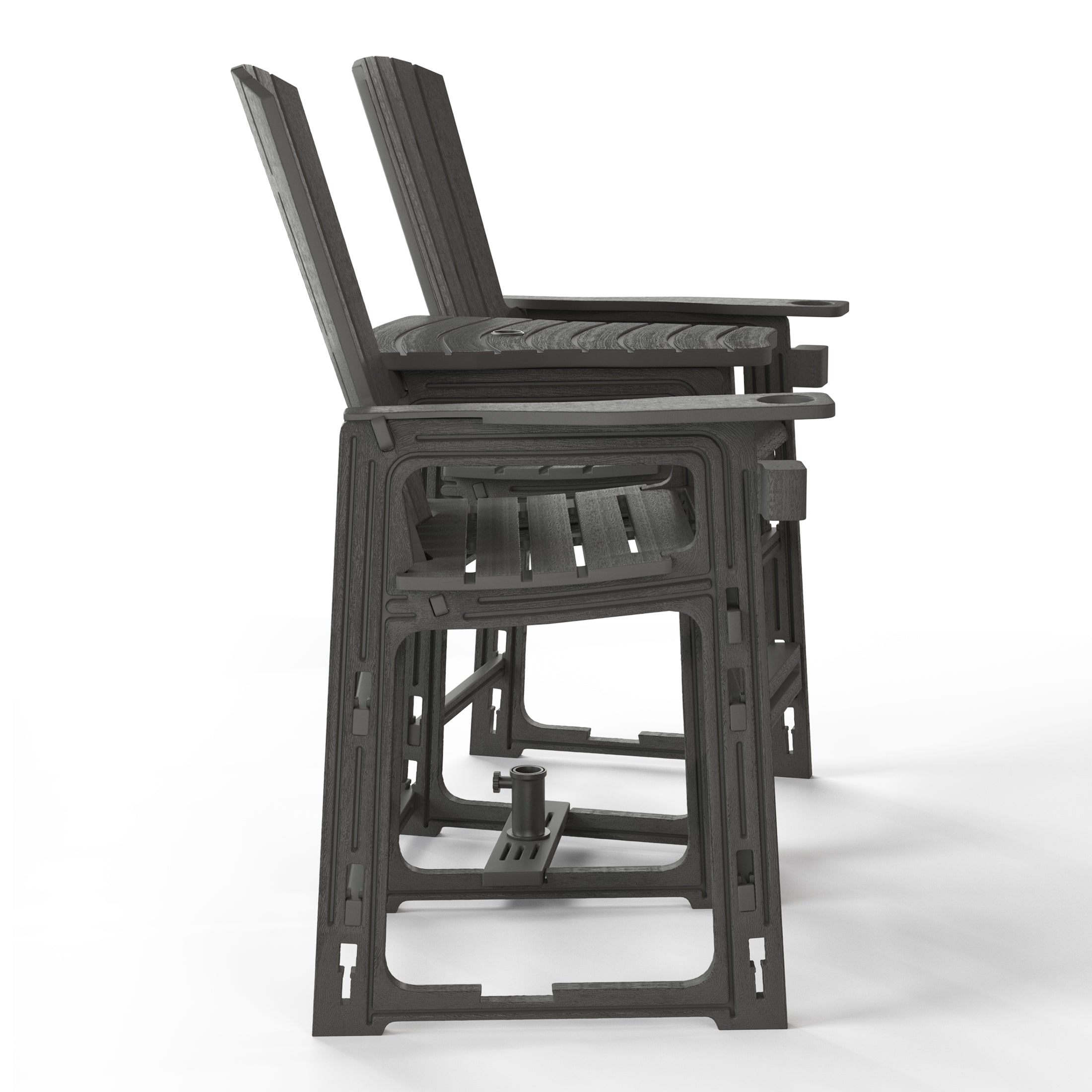 Cayman Outdoor Tall Adirondack Chairs With Connecting Table Tray (Set of 2)