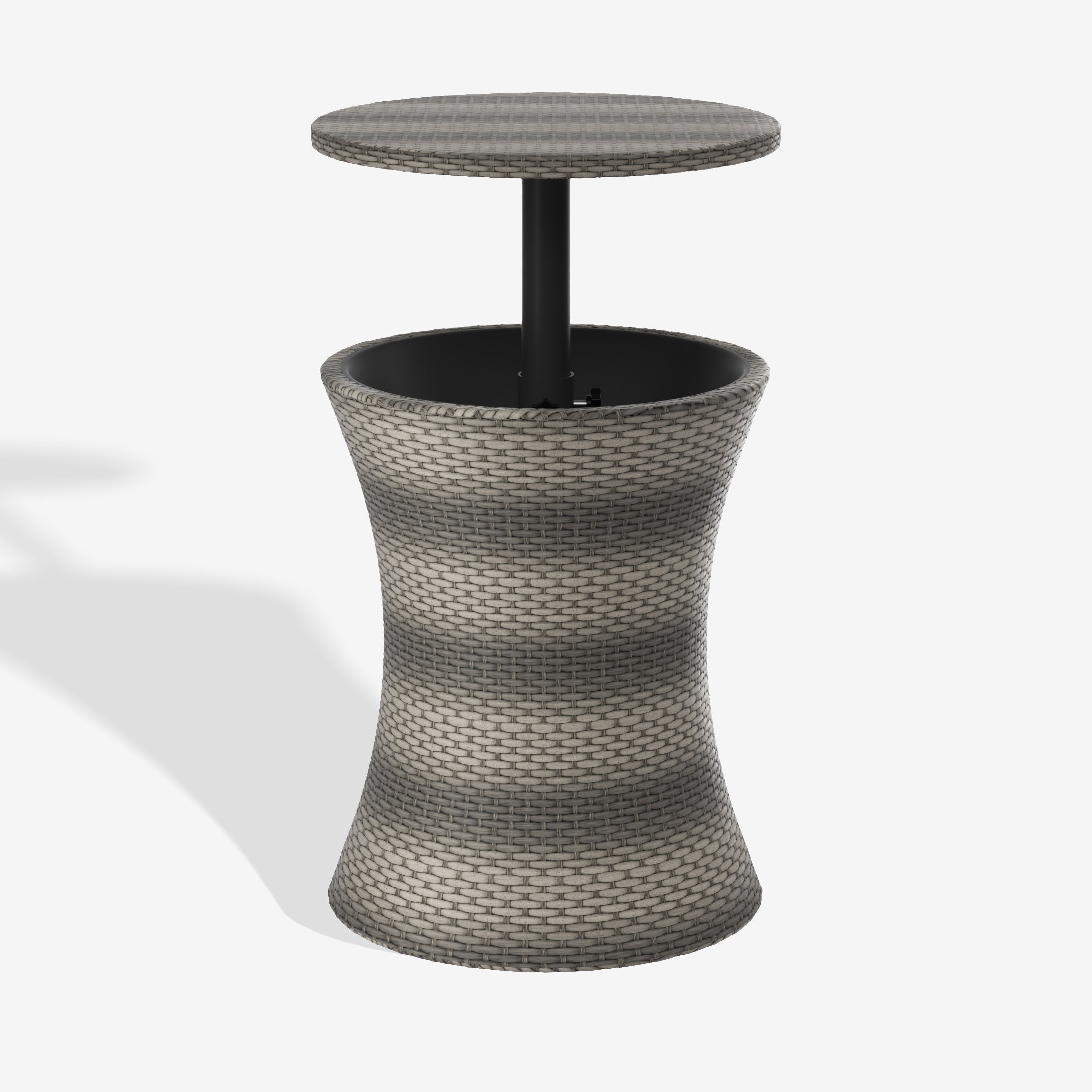 Wynston PE Rattan Wicker Adjustable Outdoor Bar Cooler Side Table