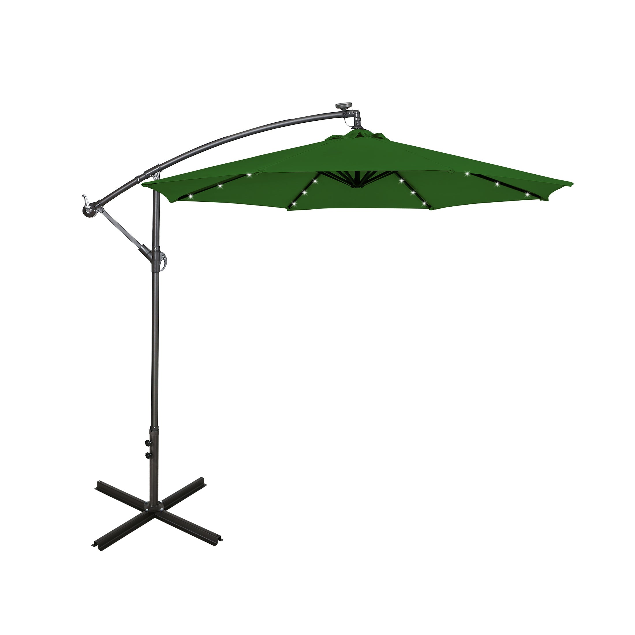 Westlake 10 ft. Outdoor / Paito Cantilever Hanging Umbrella with Solar Power LED lights