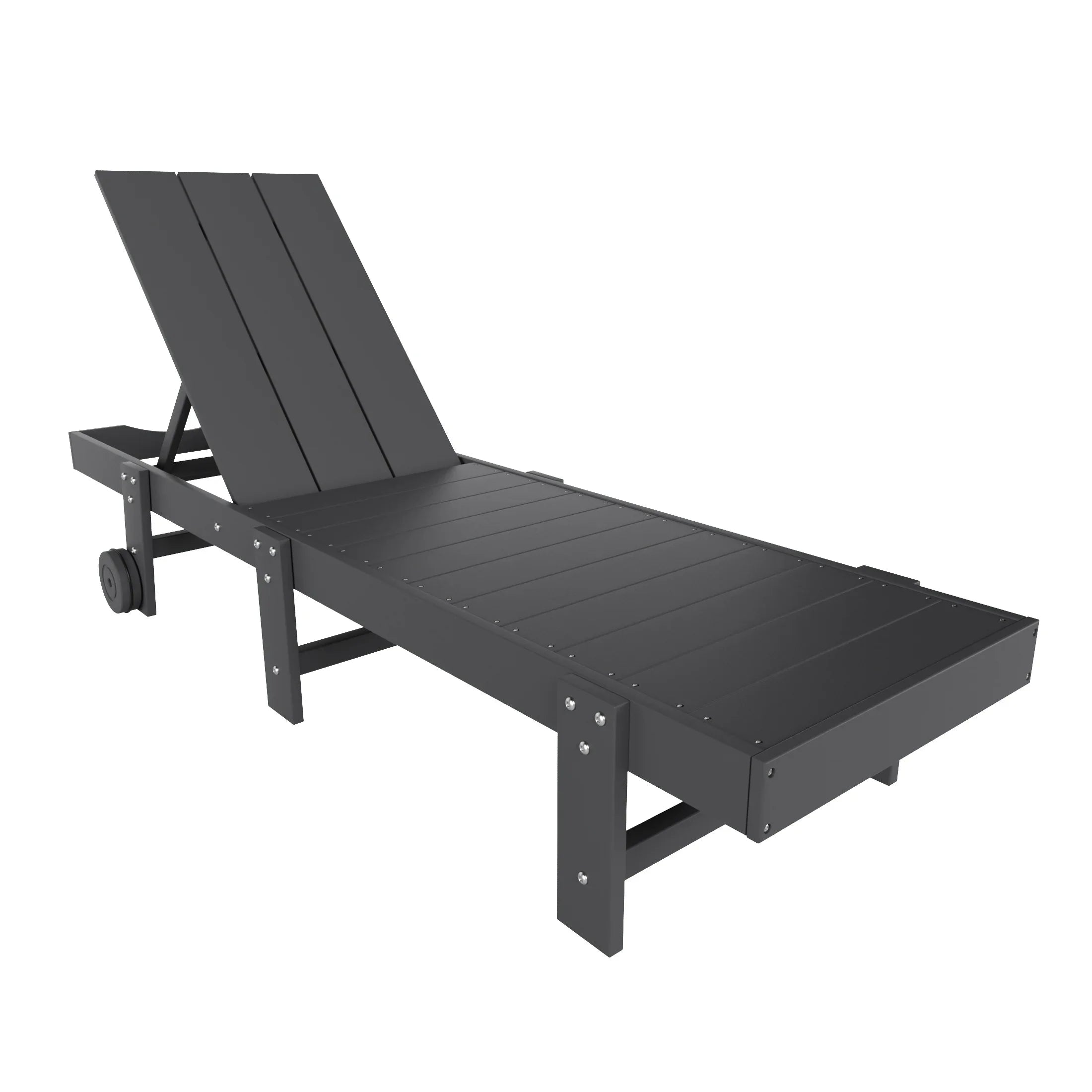Palms Modern Poly Reclining Chaise Lounge With Wheels