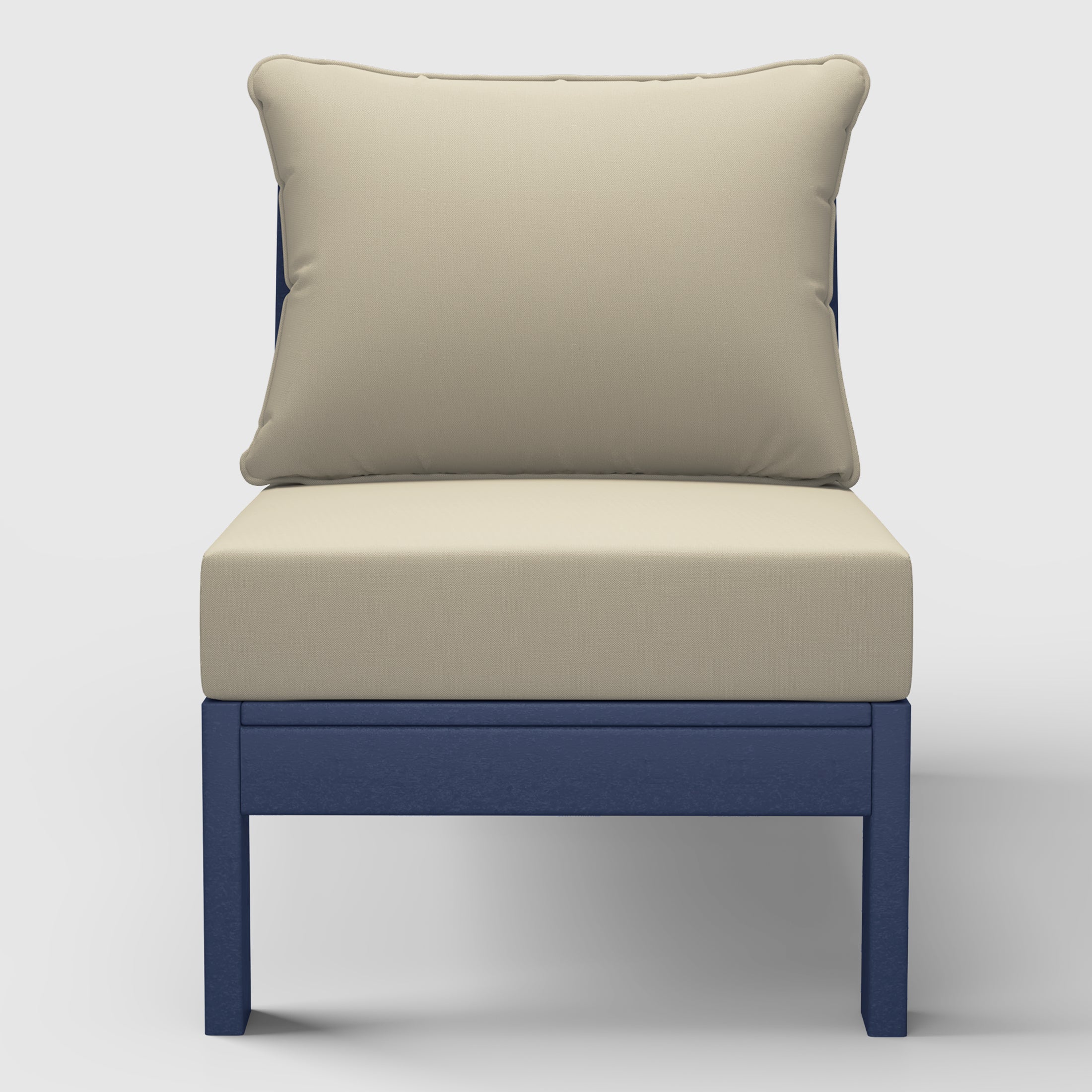 Portsmouth Outdoor HDPE Deep Seating Modular Armless Patio Chair with Patio Cushions