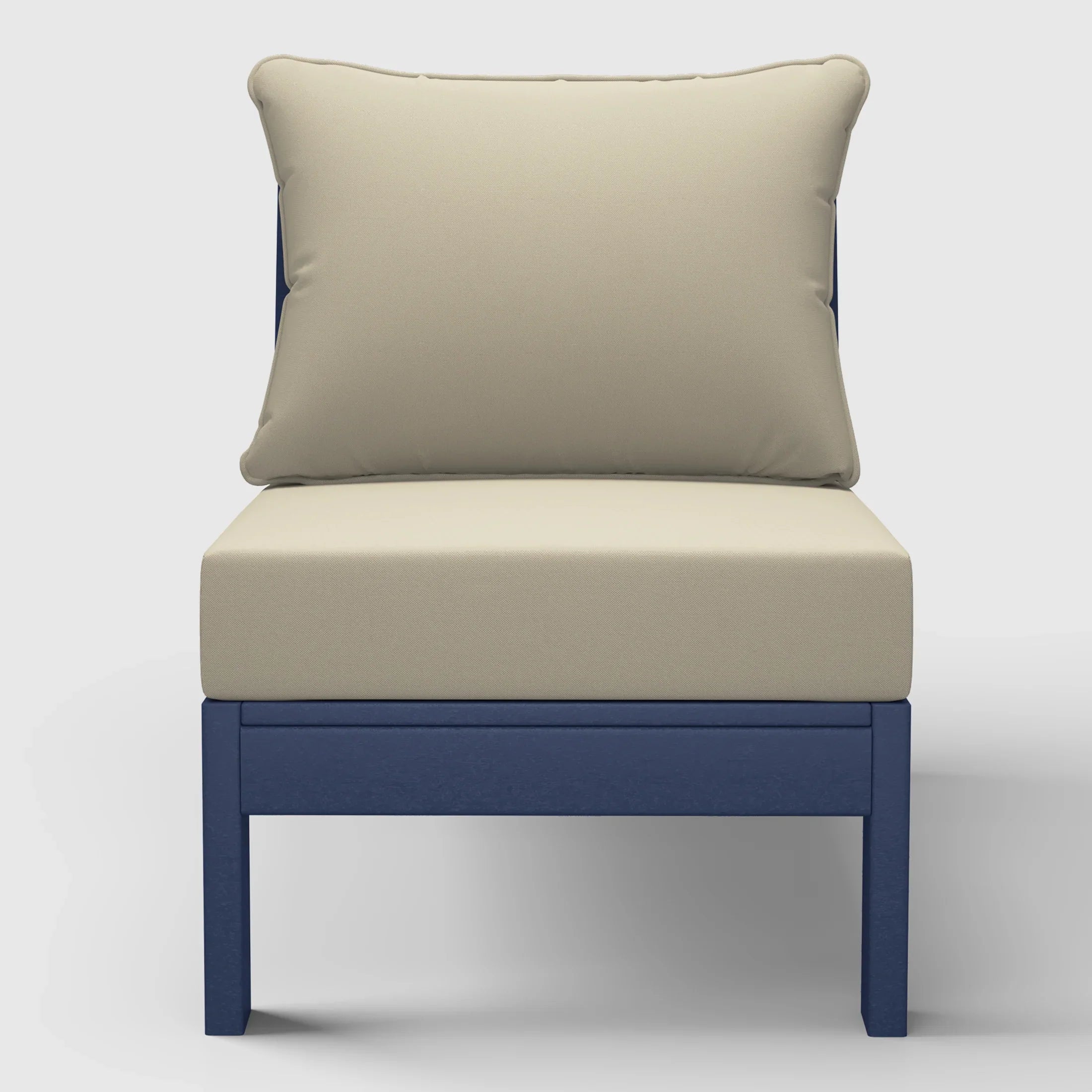 Portsmouth Outdoor HDPE Deep Seating Modular Armless Patio Chair with Patio Cushions