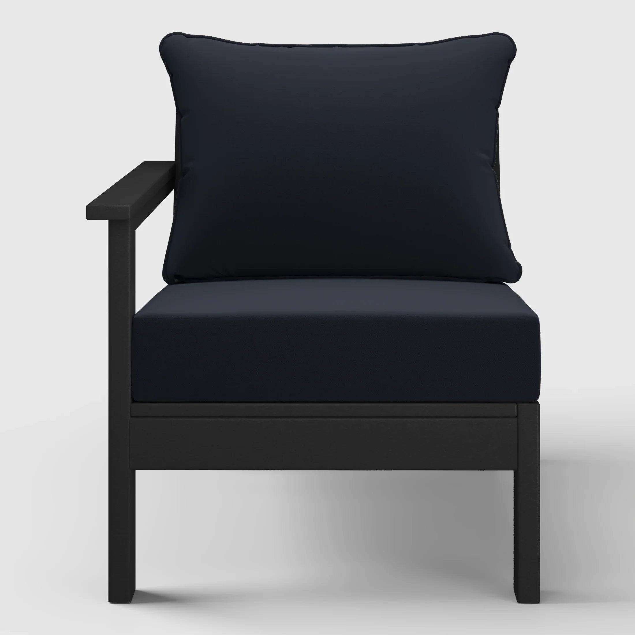 Portsmouth Outdoor Patio HDPE Left Arm Sectional Corner Club Chair with Patio Cushions