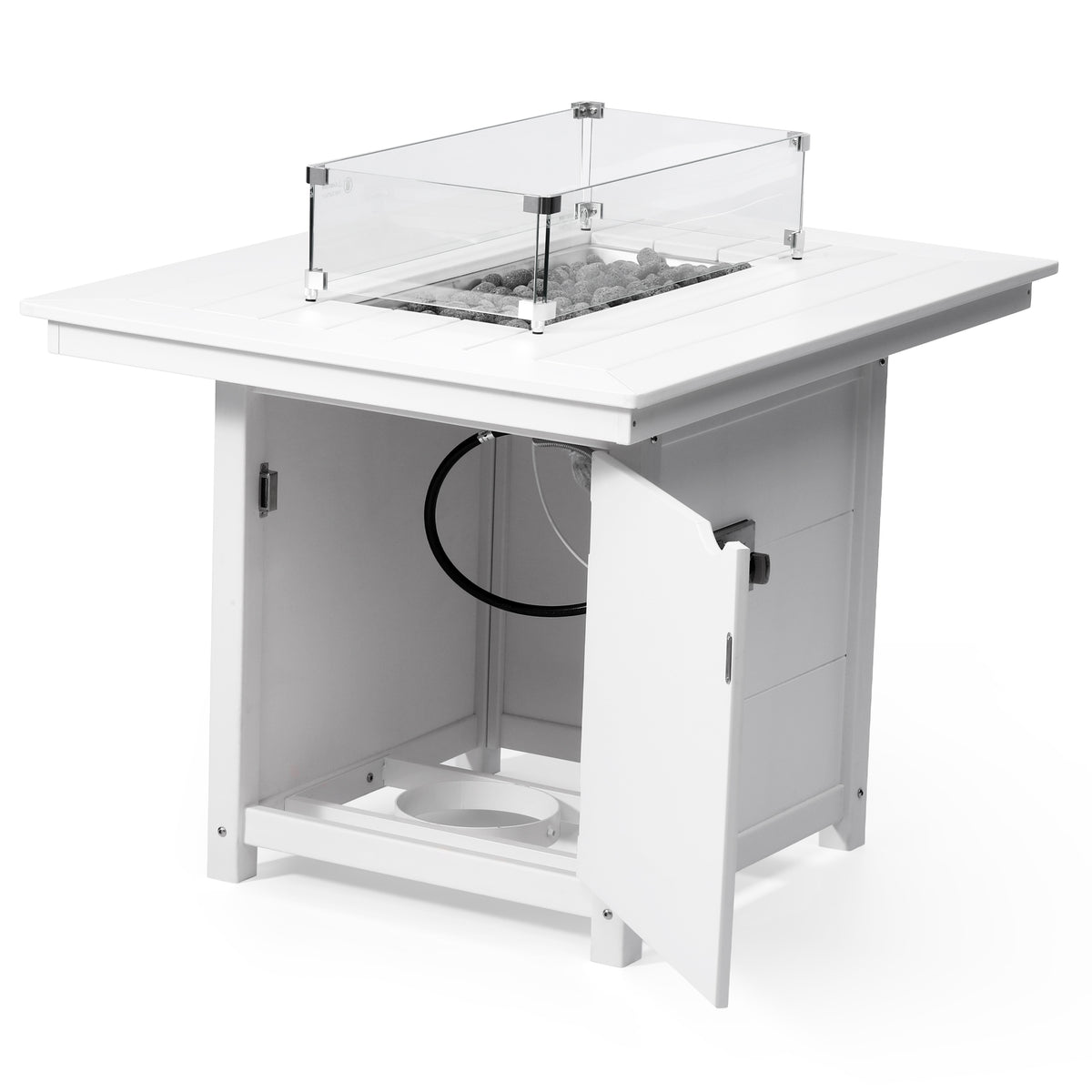 Sol 46" Modern Outdoor Patio Gas Propane Rectangular Fire Pit Table