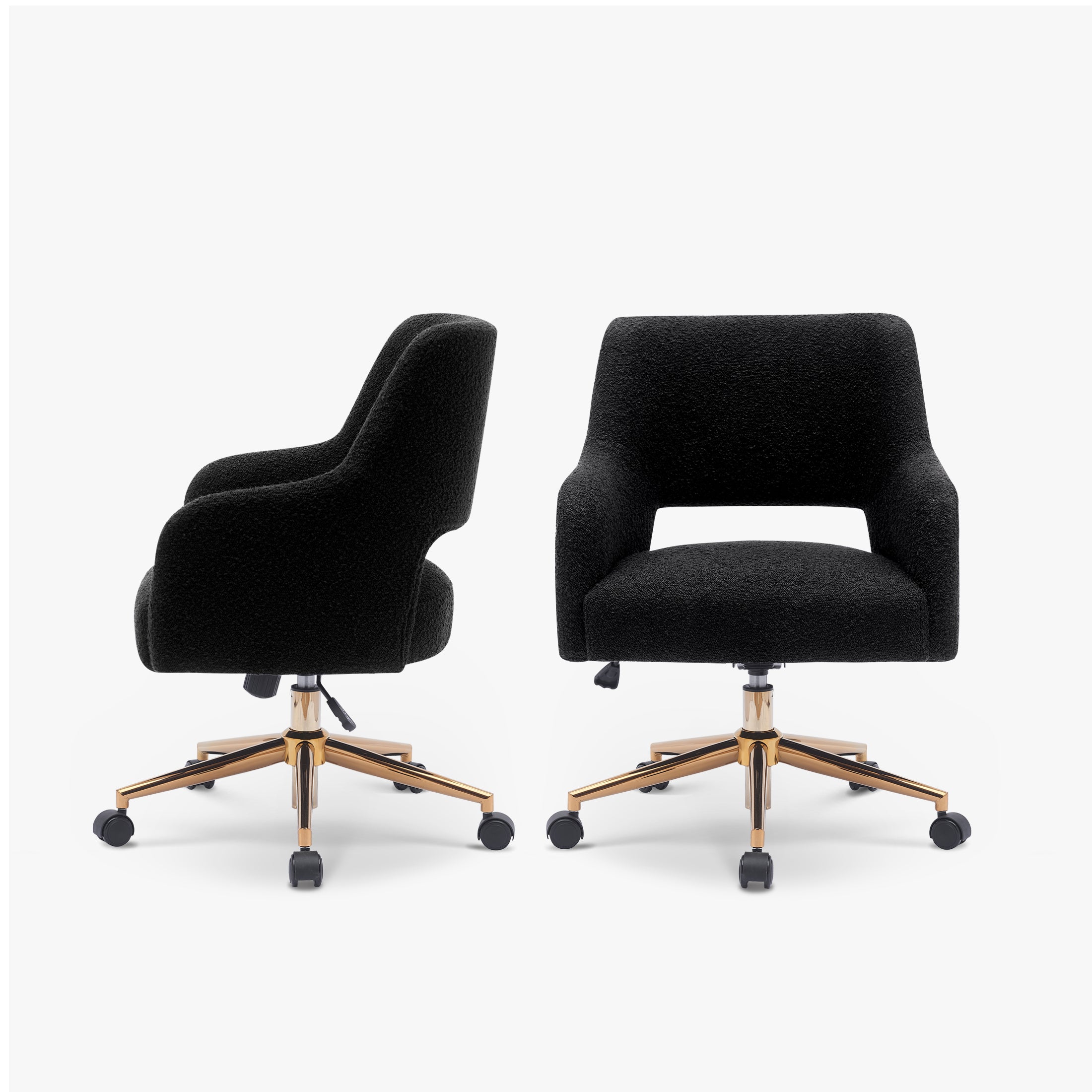Amélie Mid-Century Modern Swivel Office Vanity Chair with Wheels