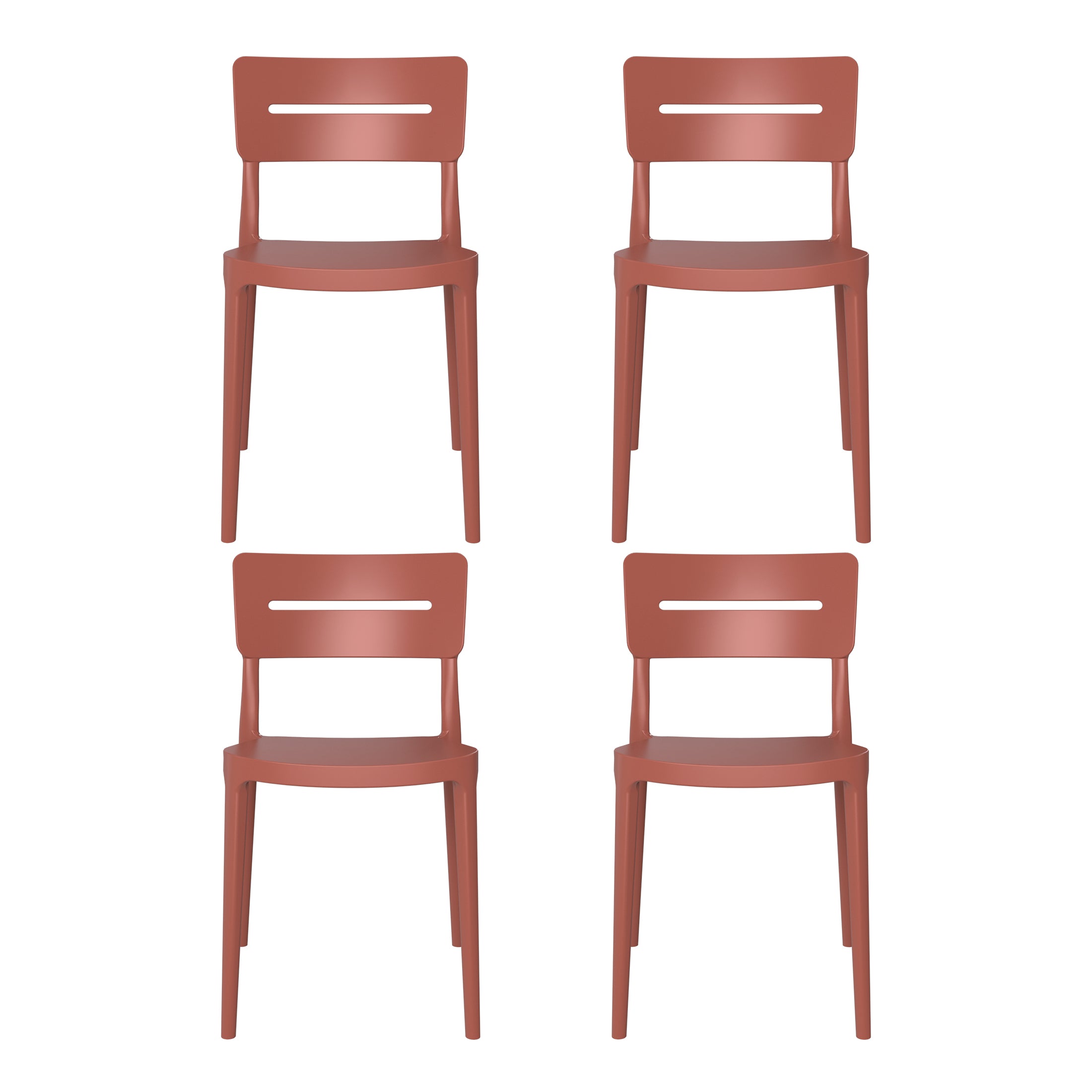 Sunshine Outdoor Modern Stackable Plastic Patio Dining Chairs (Set of 4)