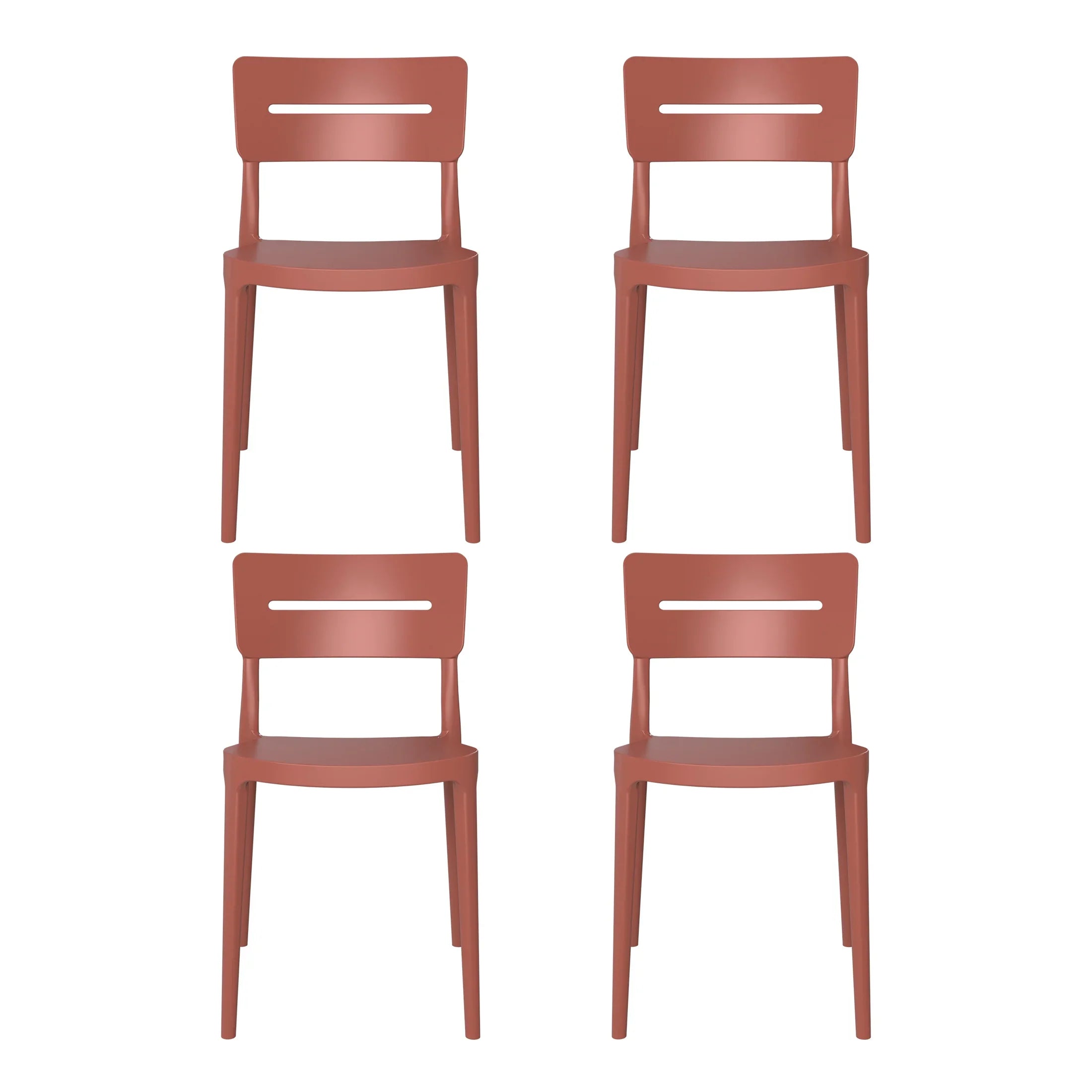 Sunshine Outdoor Modern Stackable Plastic Patio Dining Chairs (Set of 4)