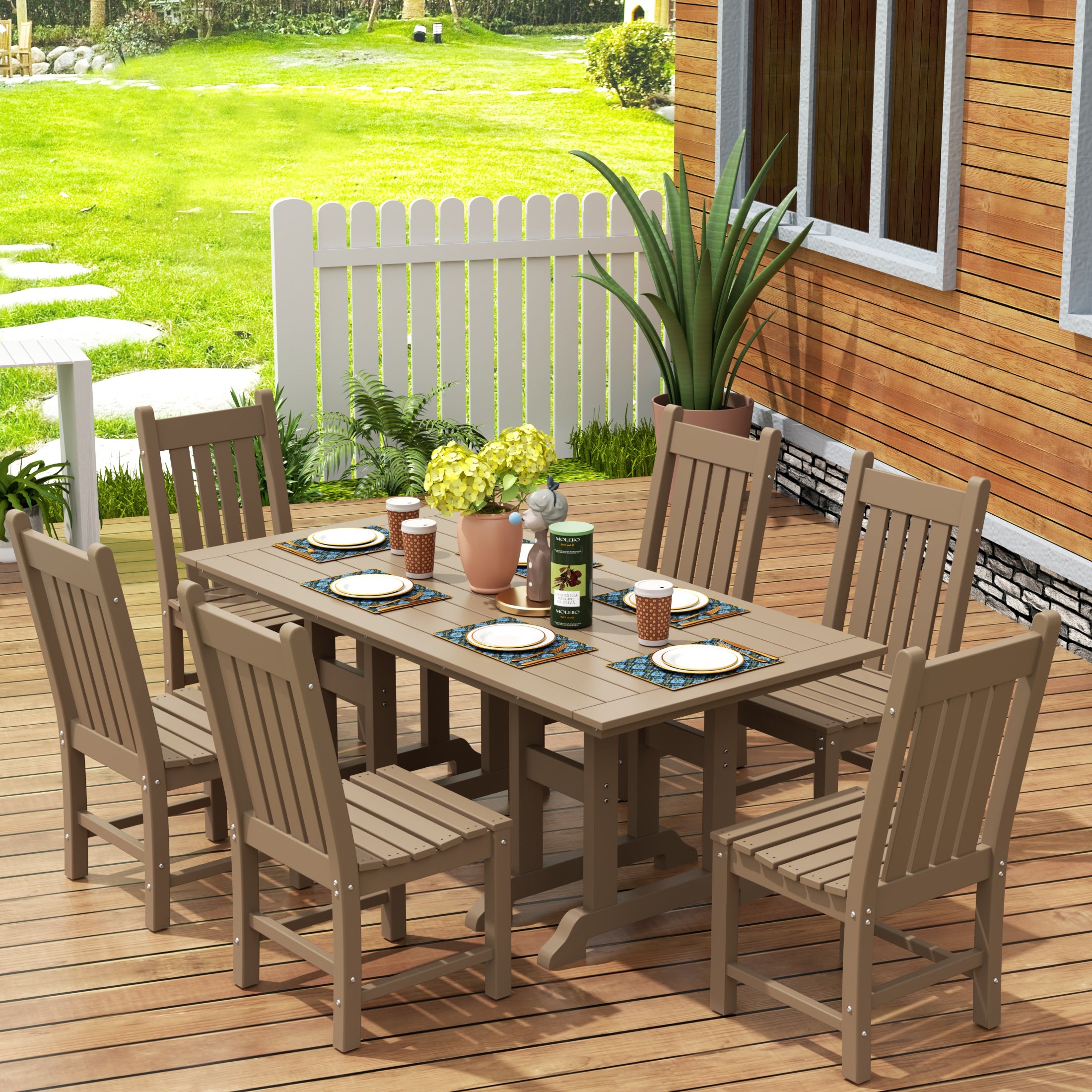 Paradise 7 Piece Outdoor Patio Dining Set Outdoor Table and Chair Set