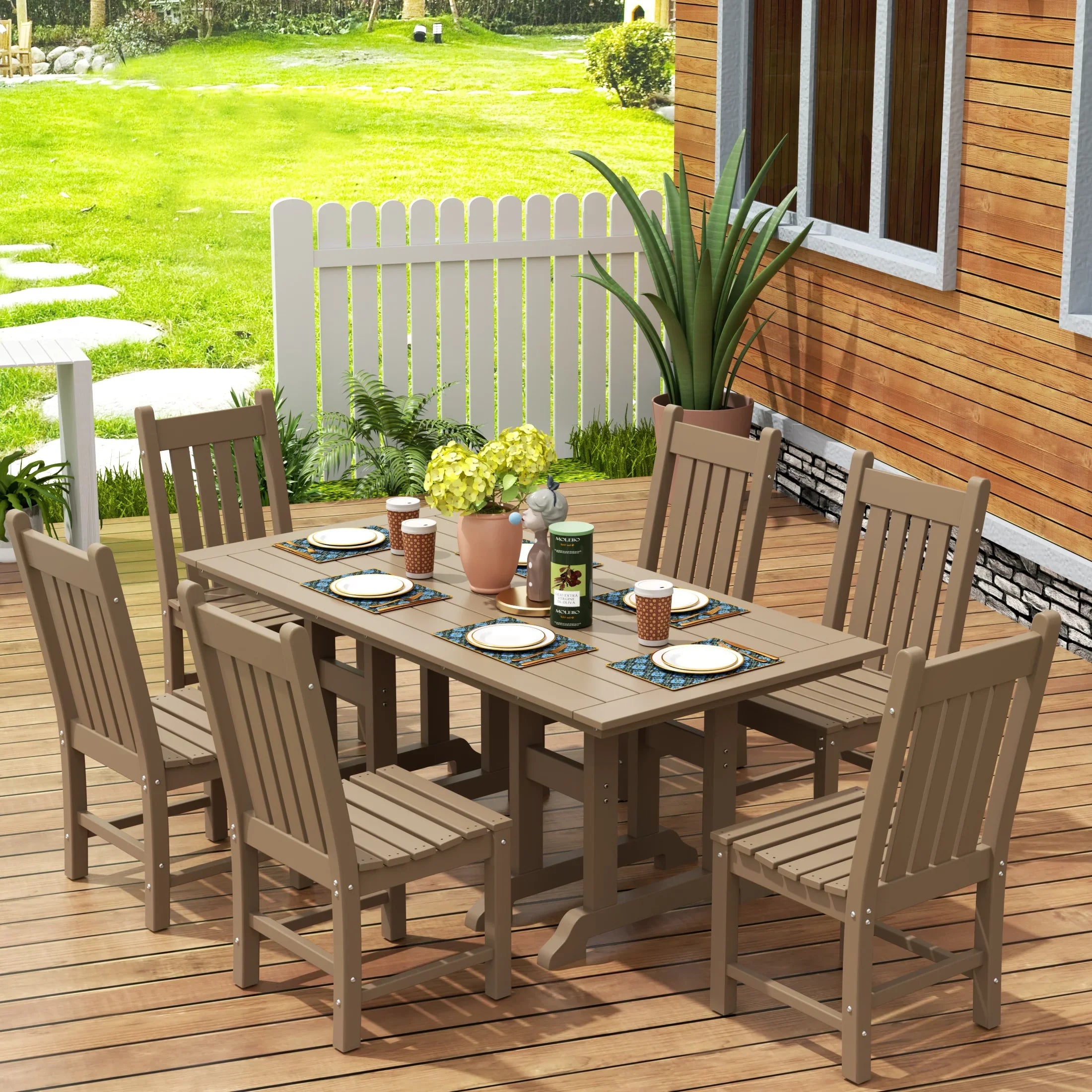 Paradise 7 Piece Outdoor Patio Dining Set Outdoor Table and Chair Set