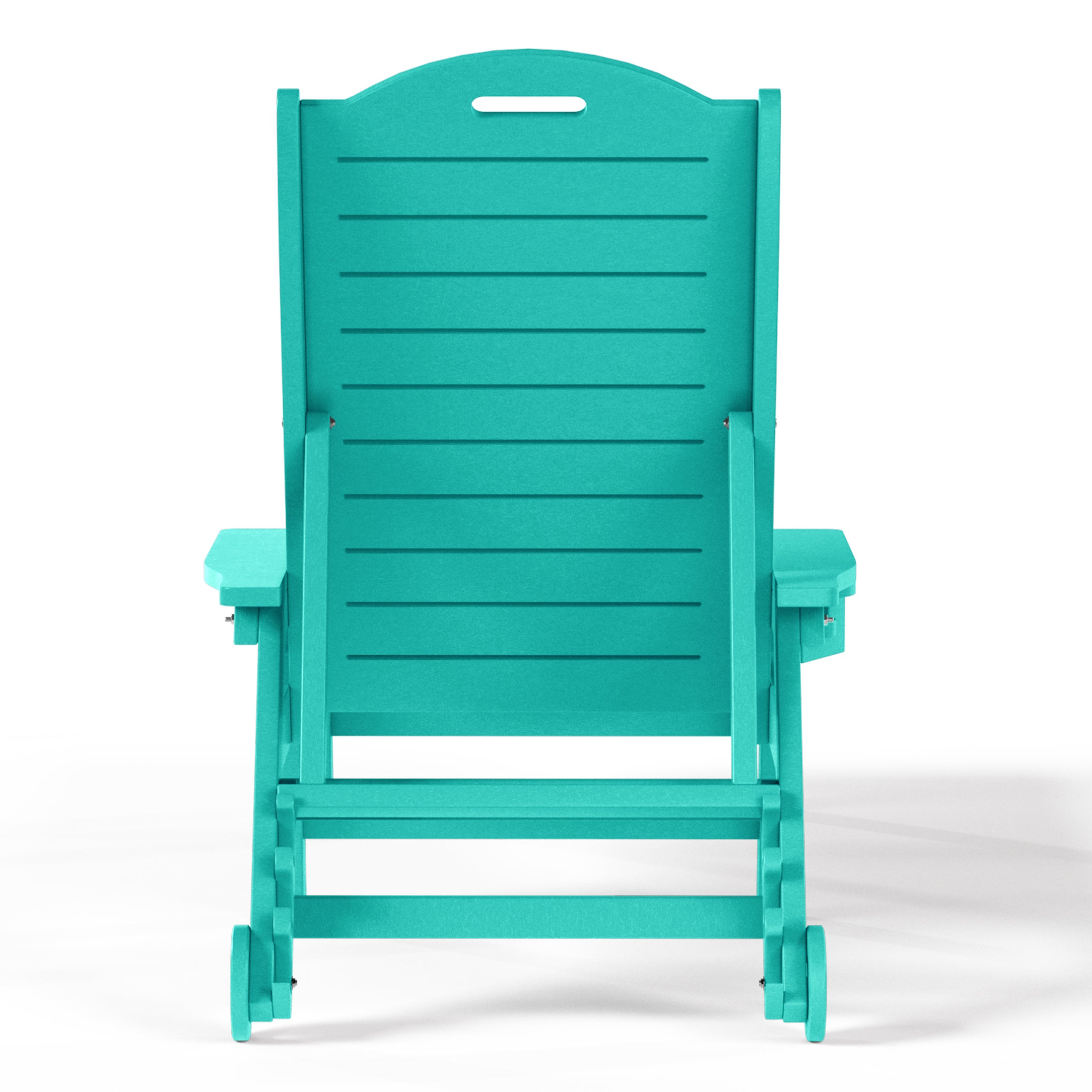 Lago Outdoor HDPE Patio Chaise Lounge With Wheels & Cup Holder