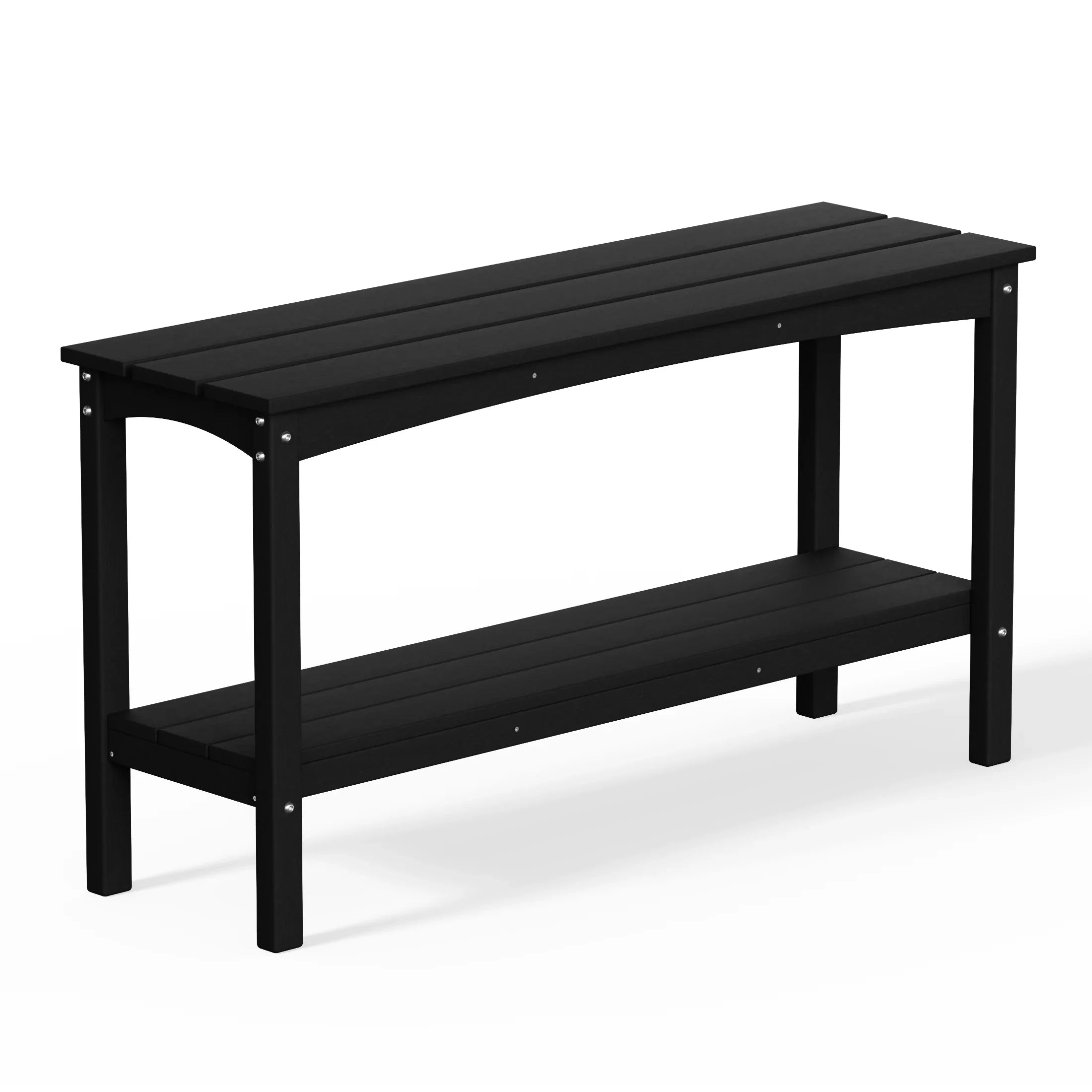 Paradise 55" Outdoor Patio HDPE Adirondack 2-Tier Shelf Console Table