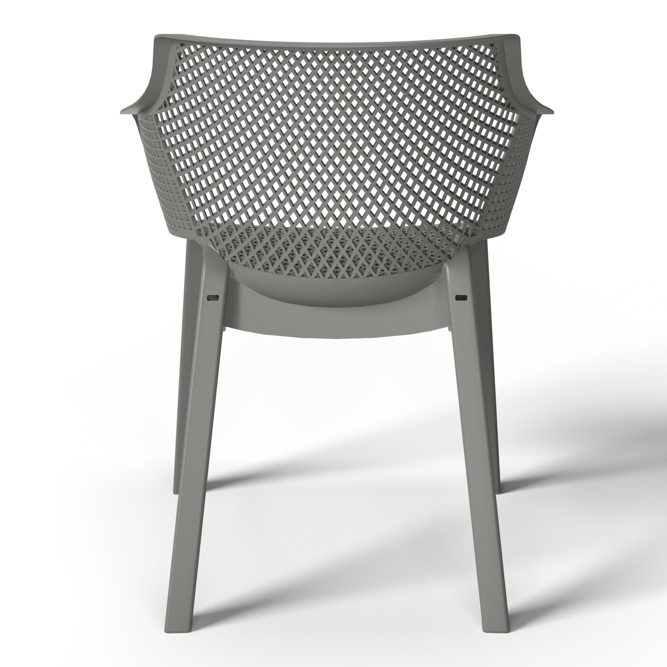 Sunshine Outdoor Modern Stackable Plastic Resin Patio Dining Armchair (Set of 4)