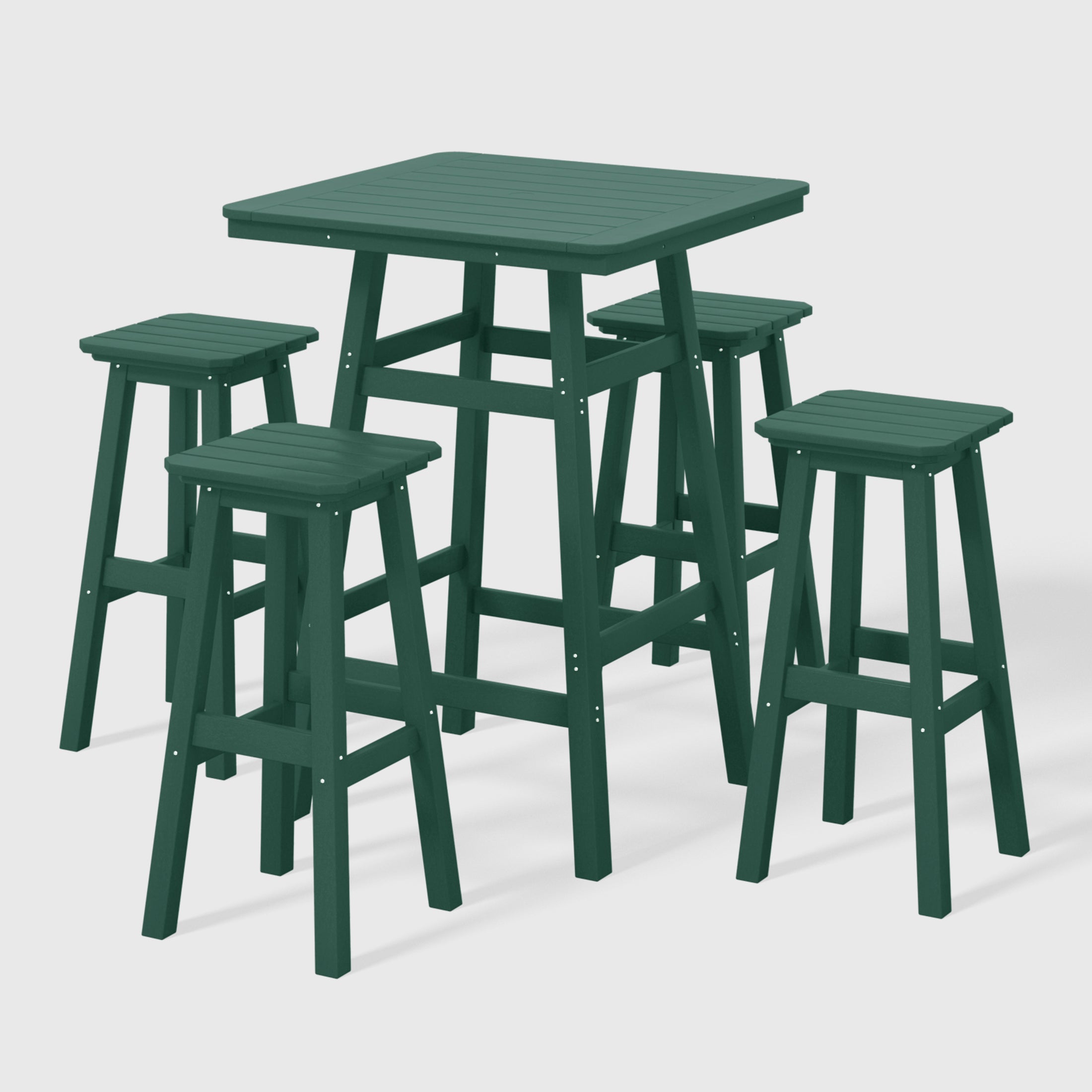Paradise 5-Piece HDPE Outdoor Patio Dining Bar Bistro Table Set with Bar Stools