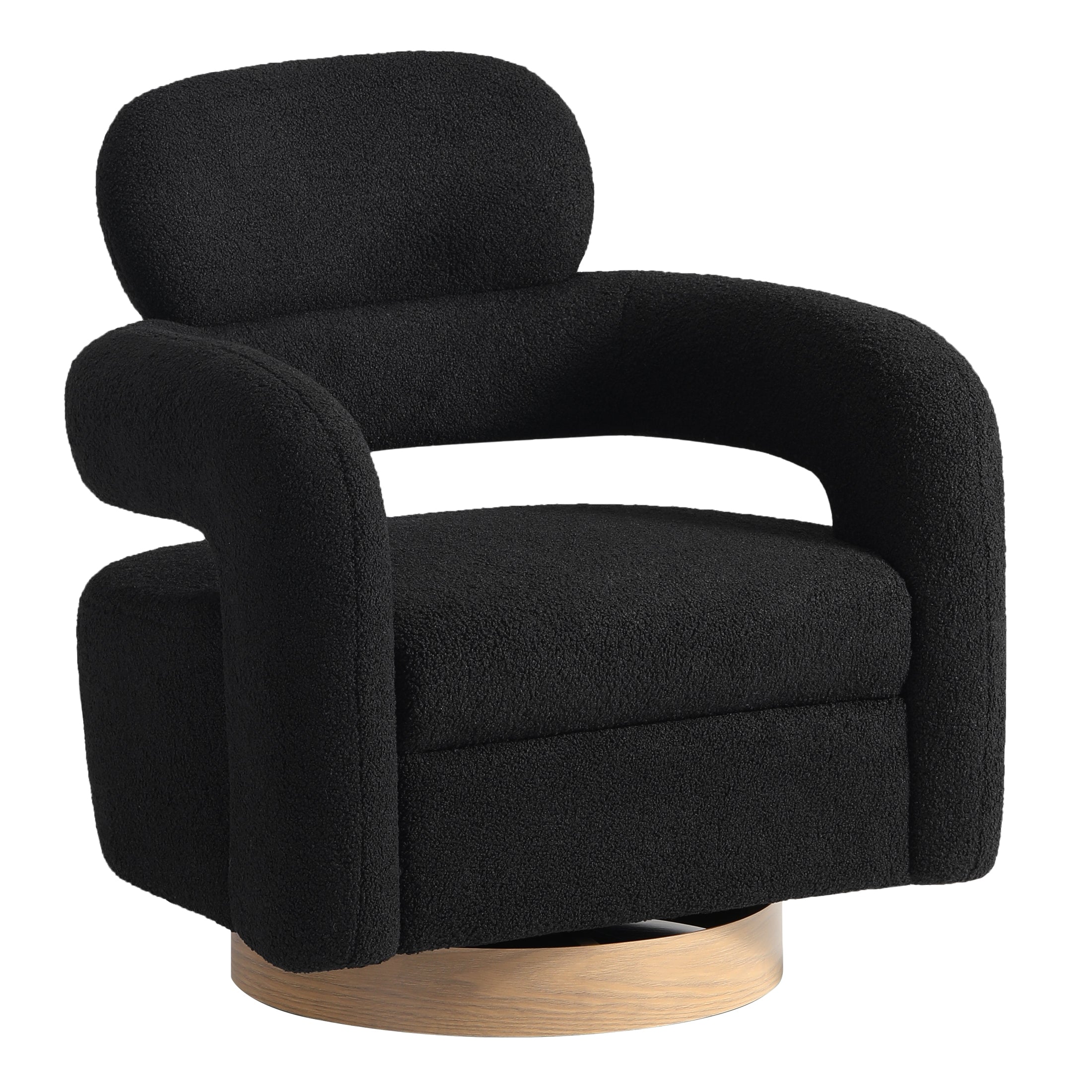 Celine Mid-Century Modern Sherpa Swivel Barrel Accent Chair (Set of 2)