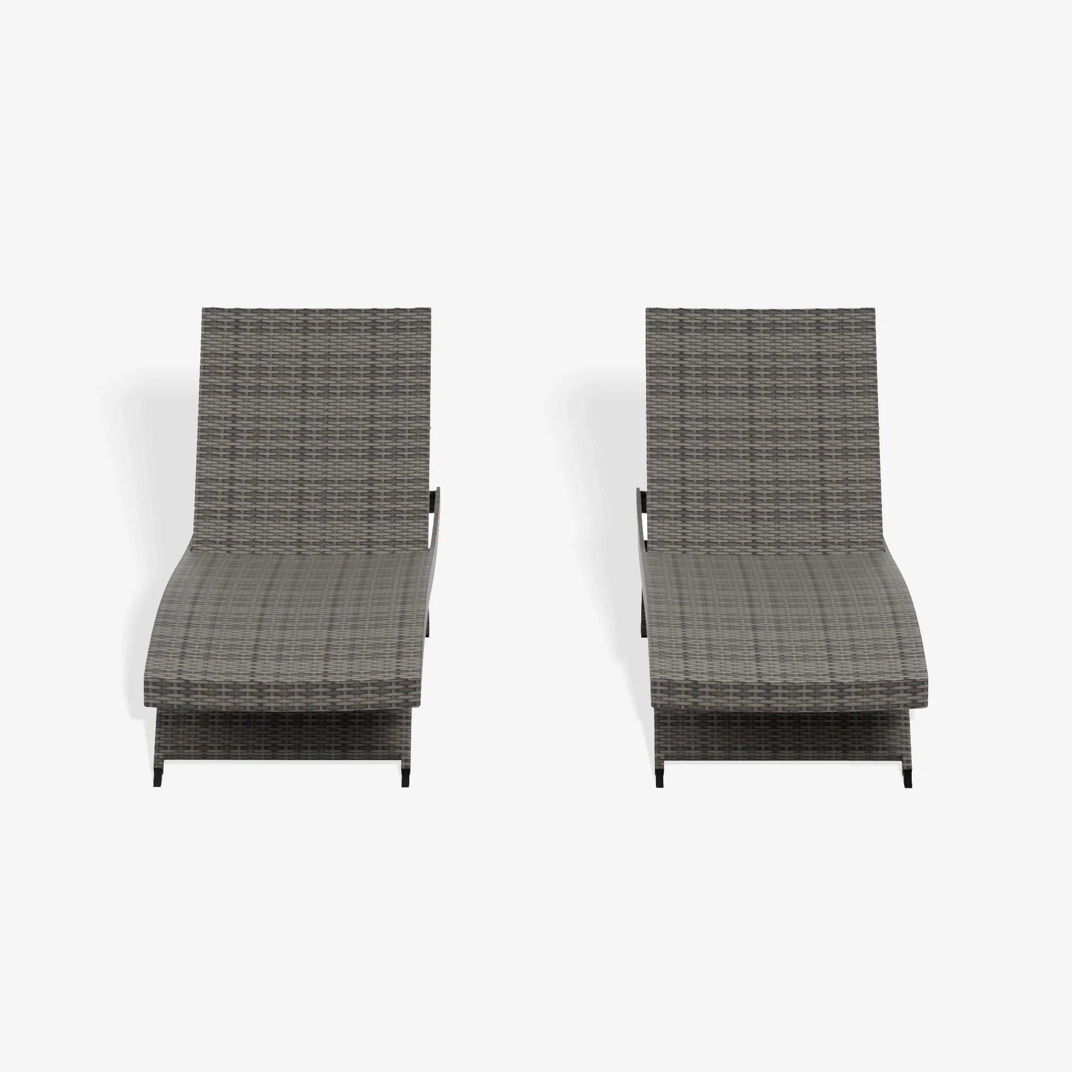 Bahama Outdoor Patio Wicker Reclining Chaise Lounge (Set of 2)