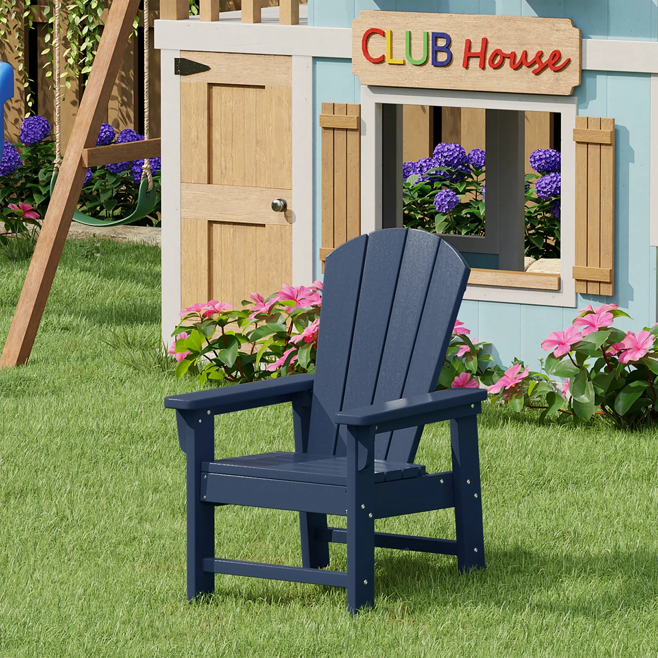 Paradise Kids Outdoor HDPE Adirondack Plastic Patio Chair
