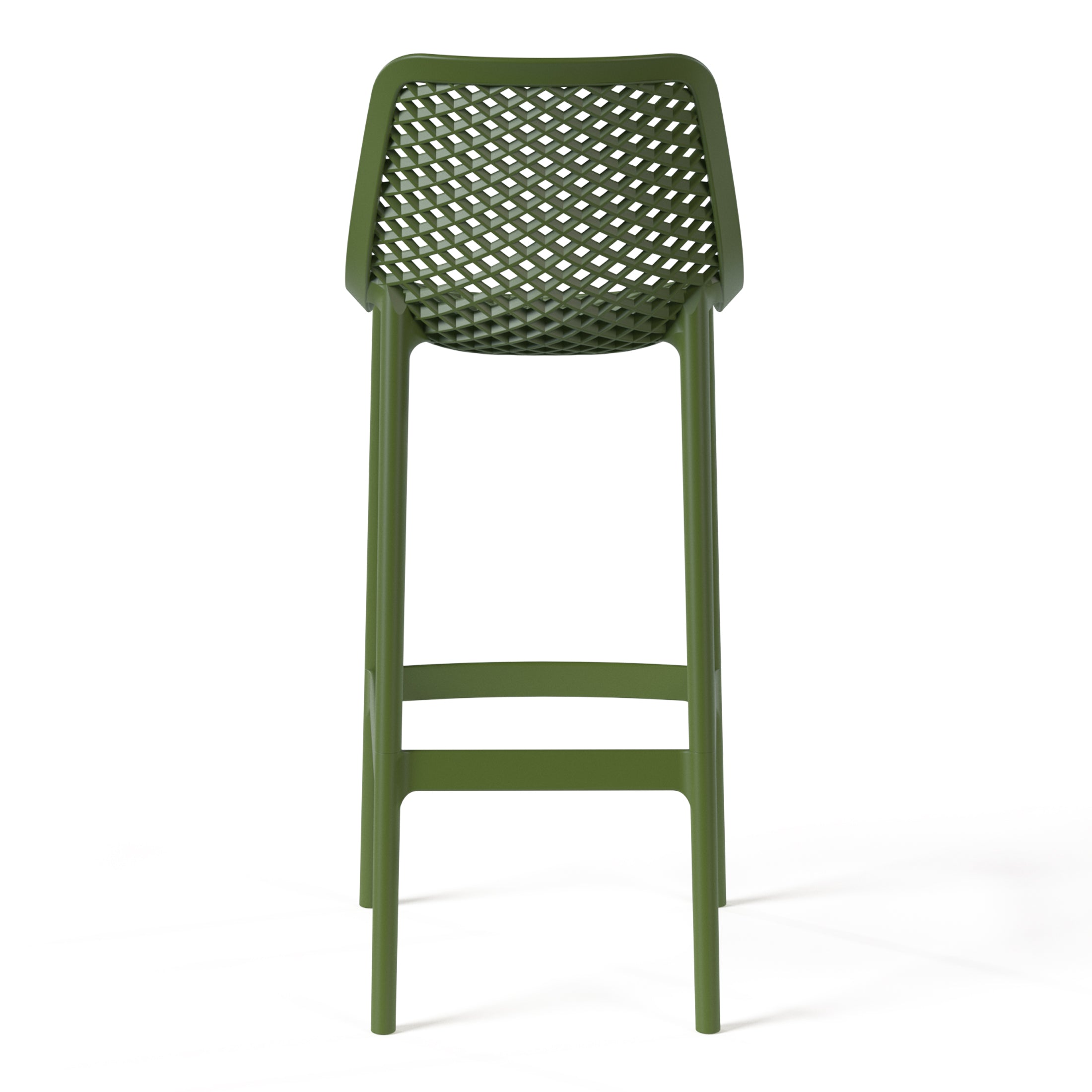 Sunshine 41.75" Outdoor Modern Polypropylene Plastic Patio Bar Height Stools (Set of 2)
