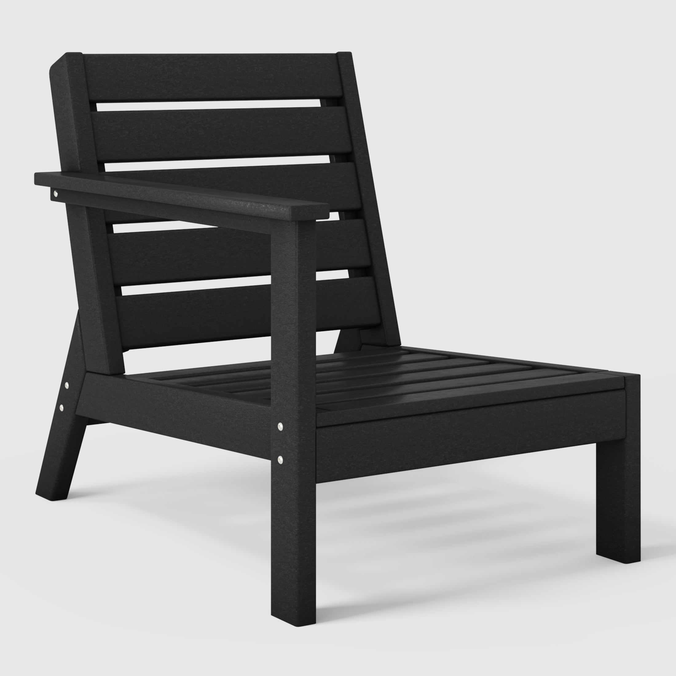 Portsmouth Outdoor Patio HDPE Left Arm Sectional Corner Club Chair with Patio Cushions