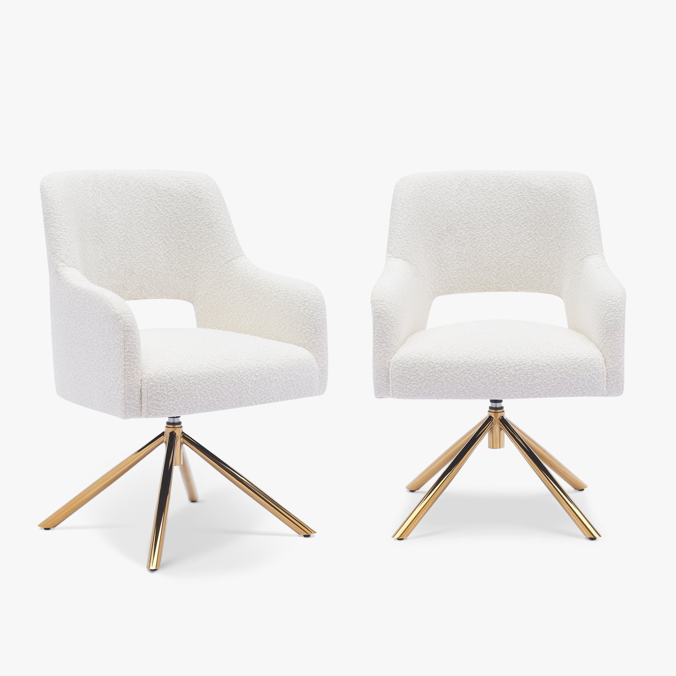 Amélie Mid-Century Modern Wide Boucle Swivel Accent Arm Chair (Set of 2)