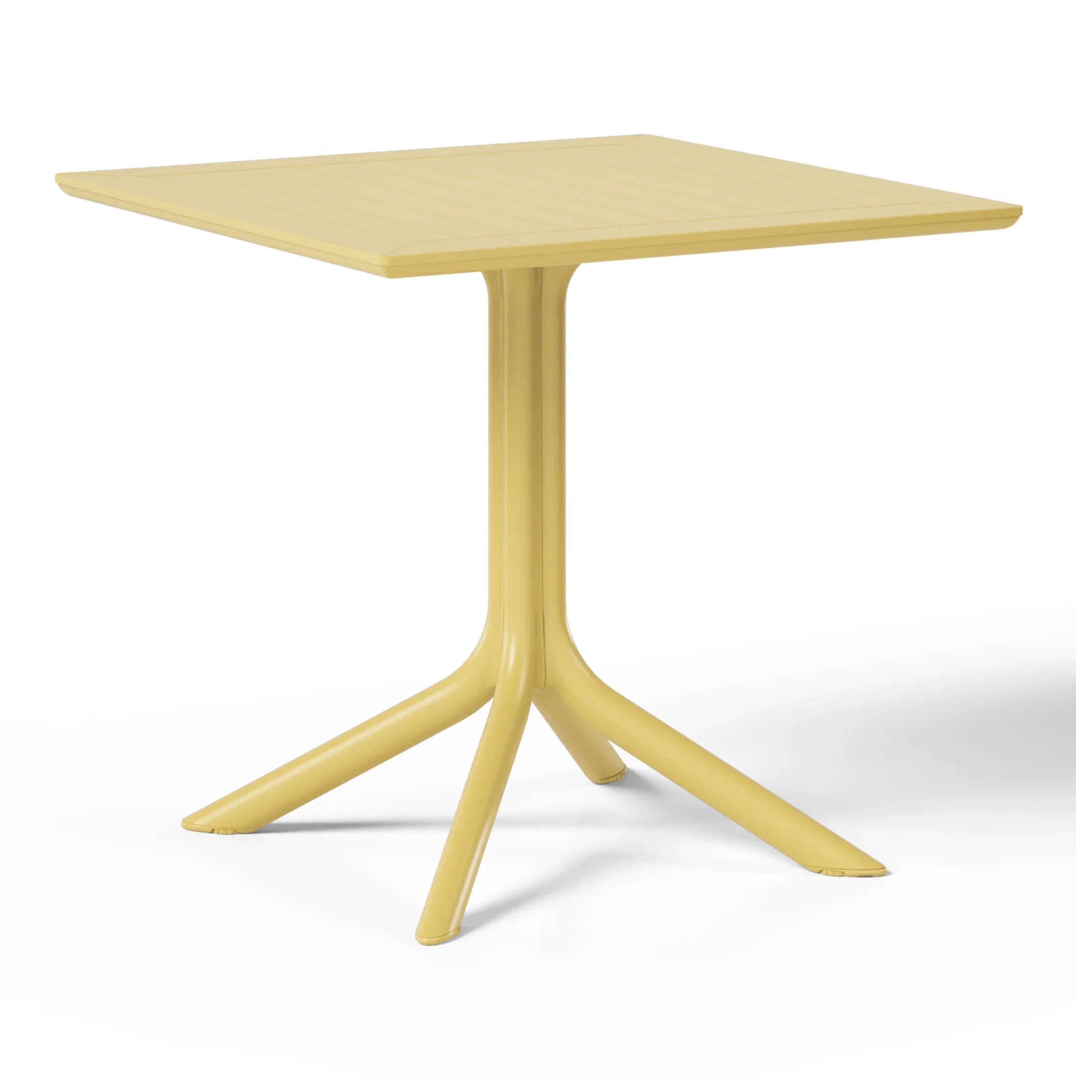 Sunshine 31.5" Square Outdoor Plastic Resin Patio Dining Table for 4