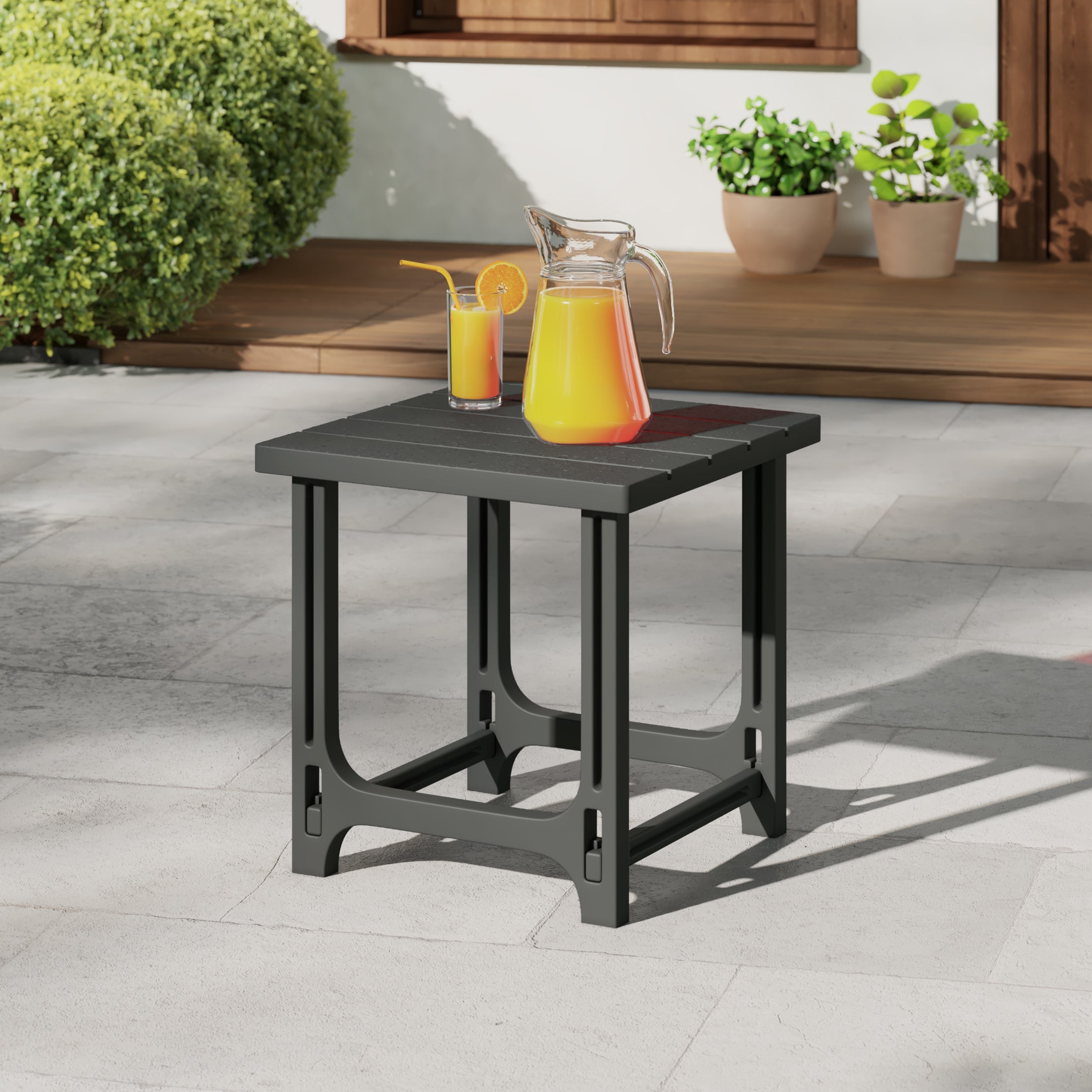 Cayman Outdoor 18" HDPE Square Adirondack Patio Side Table