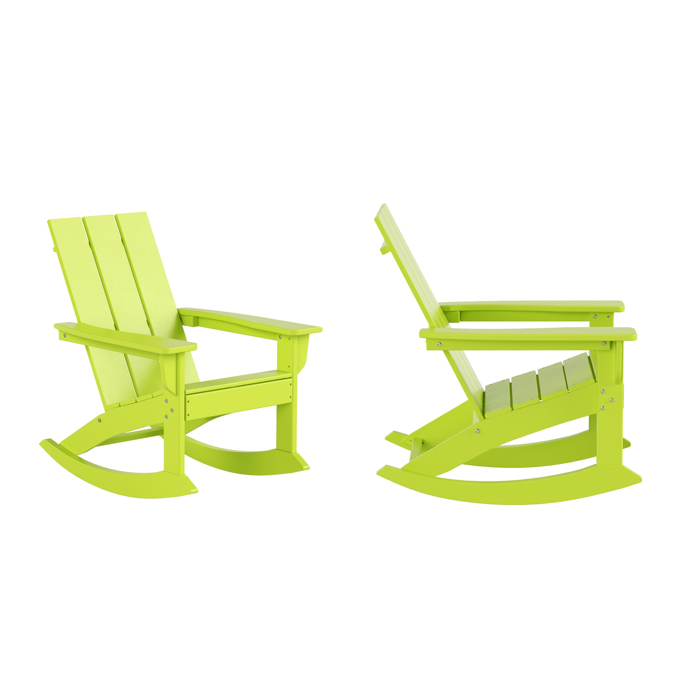 Palms Outdoor Patio Modern Adirondack Rocking Chair (Set of 2)