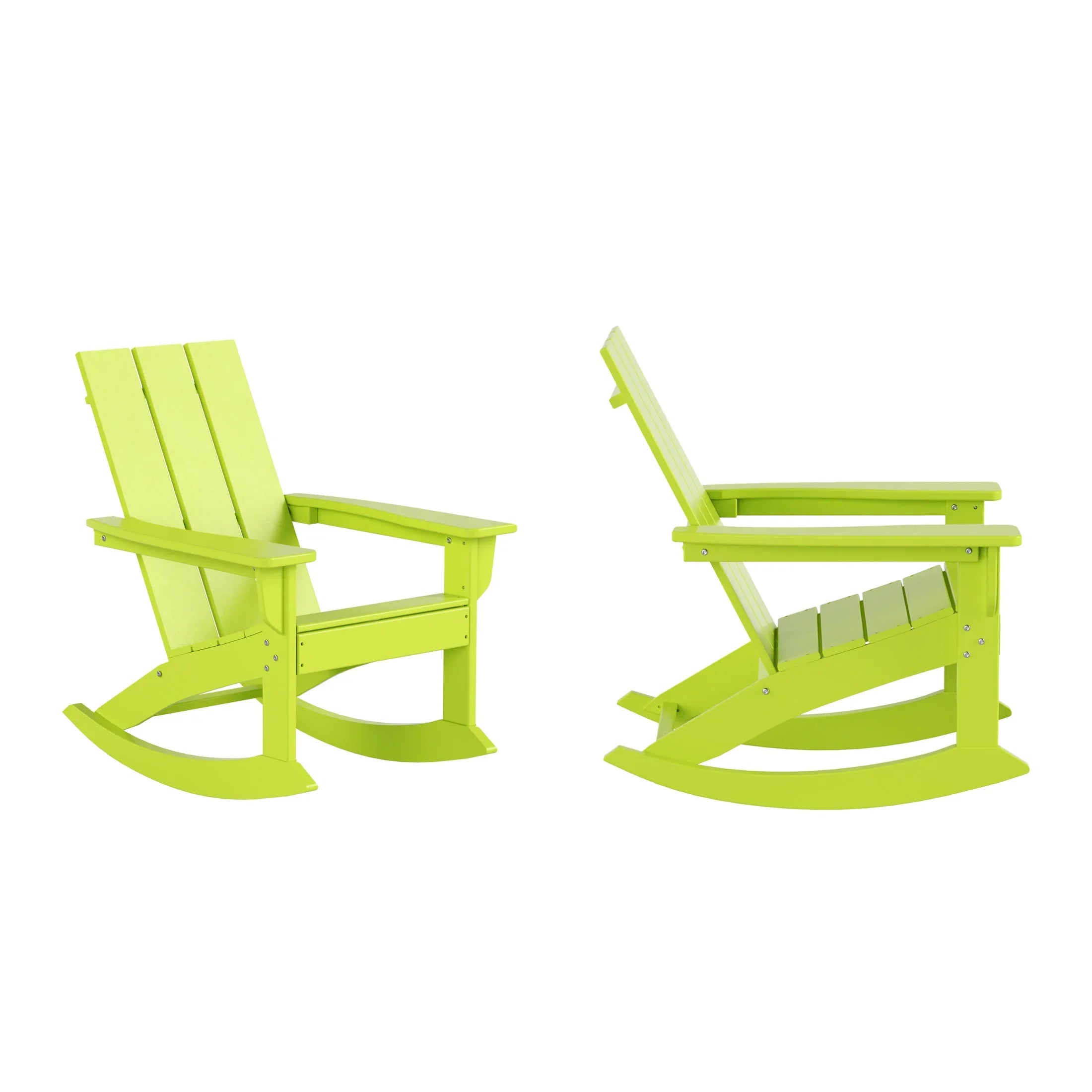 Palms Outdoor Patio Modern Adirondack Rocking Chair (Set of 2)