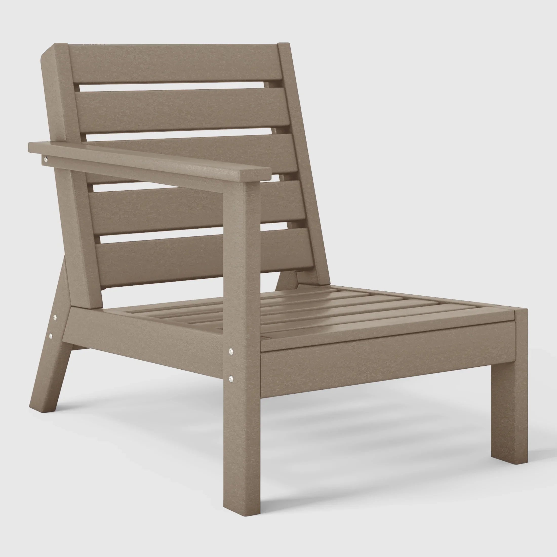 Portsmouth Outdoor Patio HDPE Left Arm Sectional Corner Club Chair with Patio Cushions