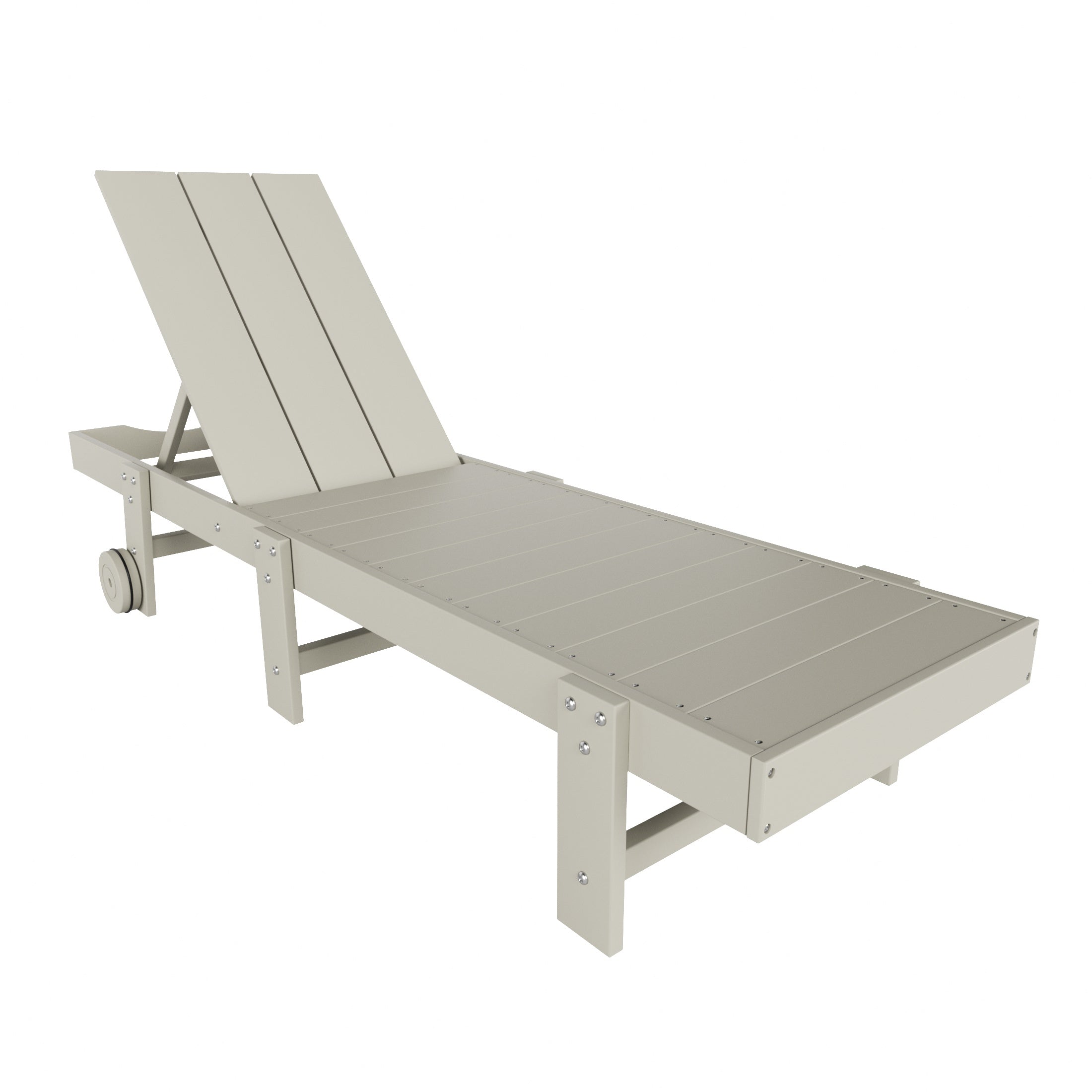 Palms Modern Poly Reclining Chaise Lounge With Wheels