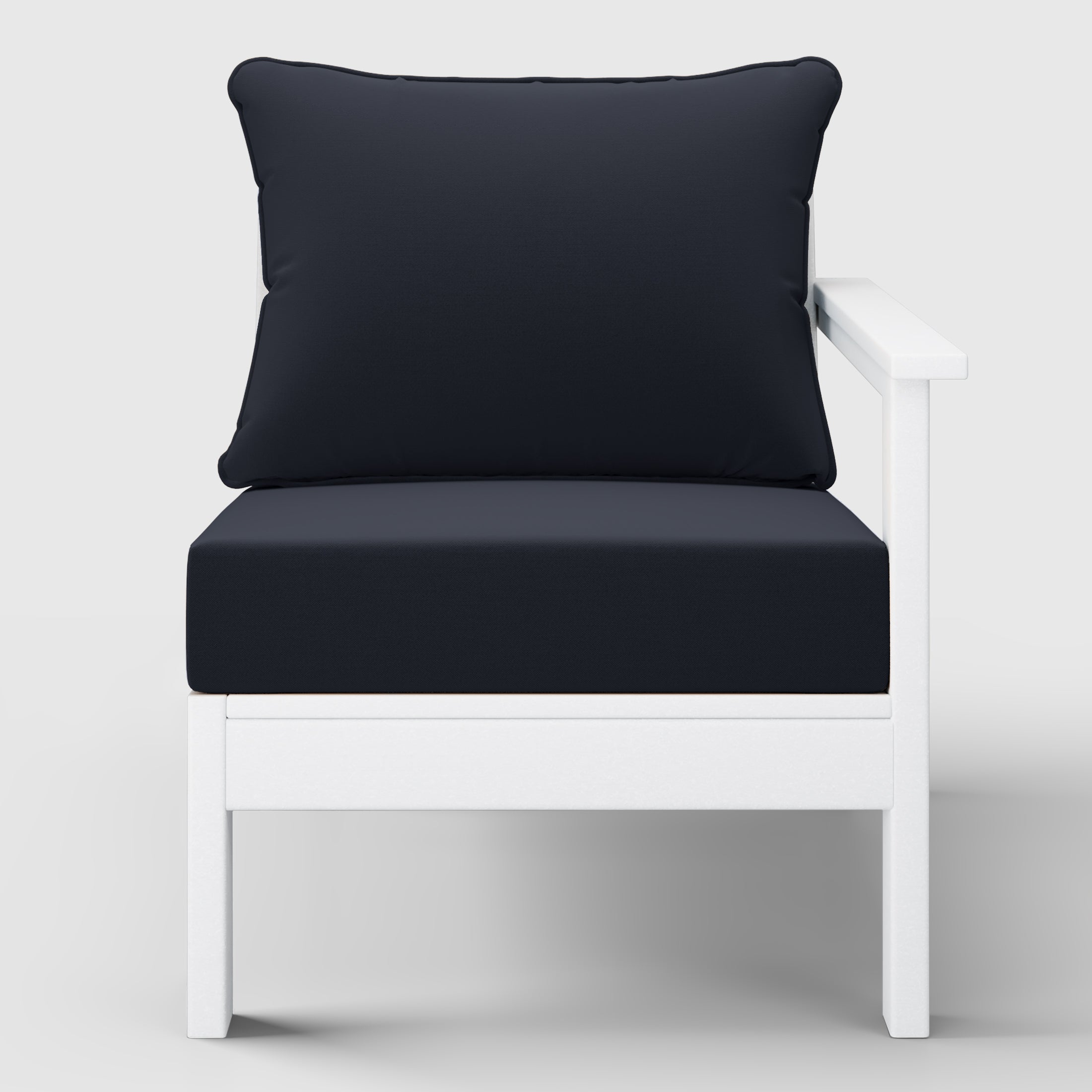 Portsmouth Outdoor Patio HDPE Right Arm Sectional Corner Club Chair with Patio Cushions