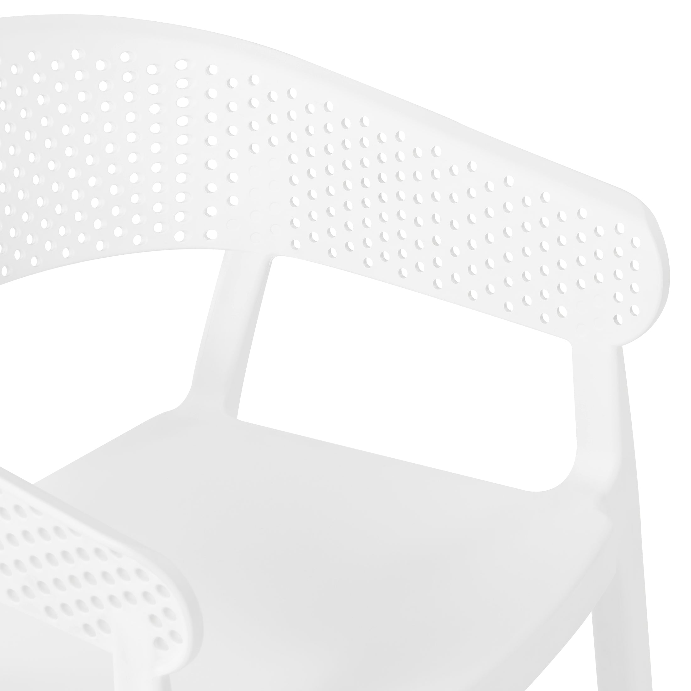 Sunshine Outdoor Modern Stackable Plastic Resin Patio Dining Armchair (Set of 2)