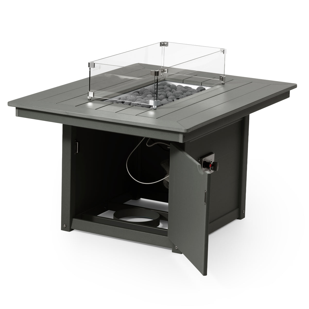 Sol 46" Modern Outdoor 55,000 BTU Patio Gas Propane Rectangle Deck Fire Pit Table