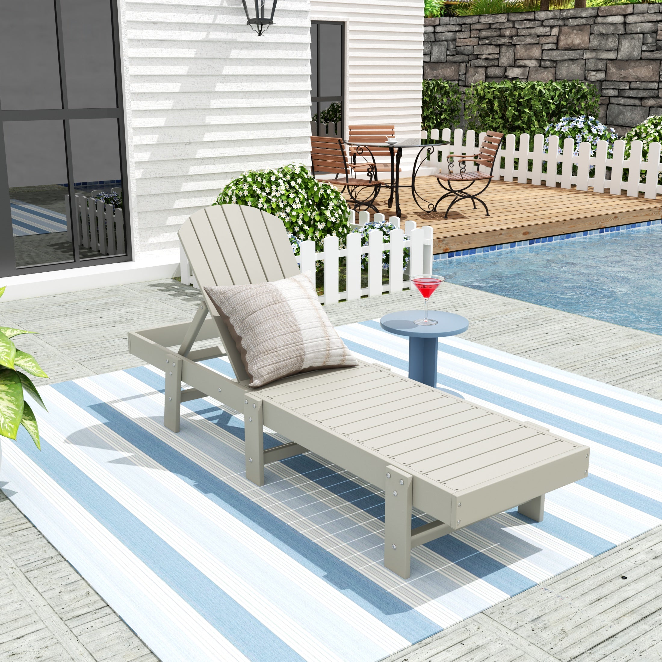 Portside Adirondack Poly Reclining Chaise Lounge