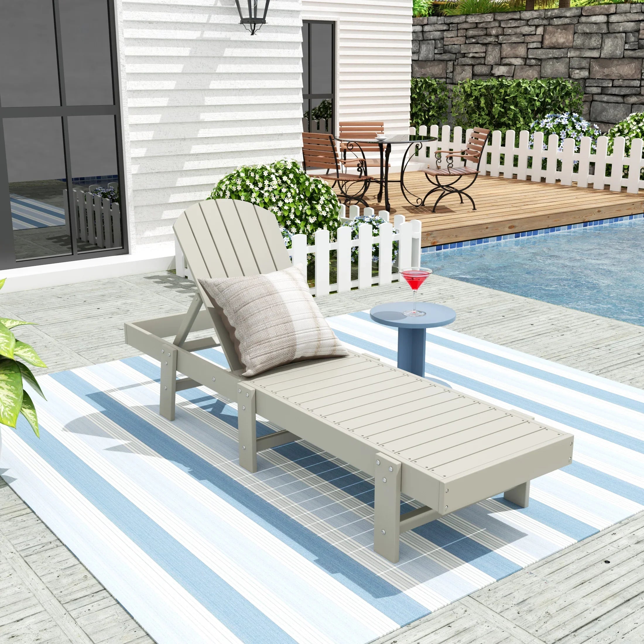Portside Adirondack Poly Reclining Chaise Lounge