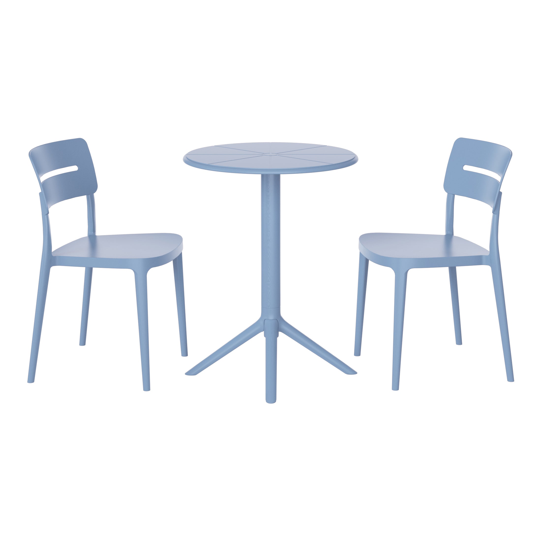 Sunshine 3-Piece Outdoor Resin Patio Bistro Set with Stackable Patio Dining Chairs