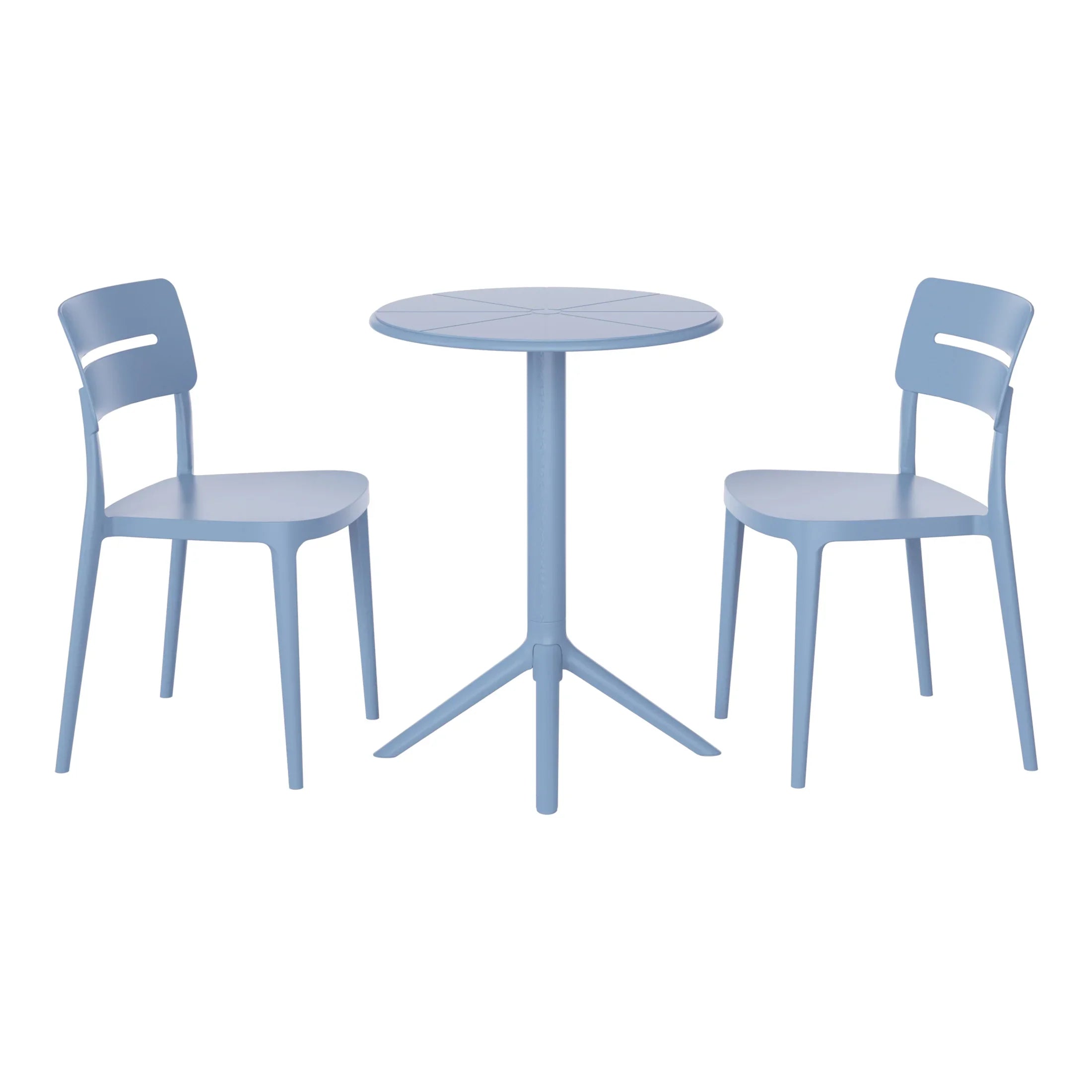 Sunshine 3-Piece Outdoor Resin Patio Bistro Set with Stackable Patio Dining Chairs