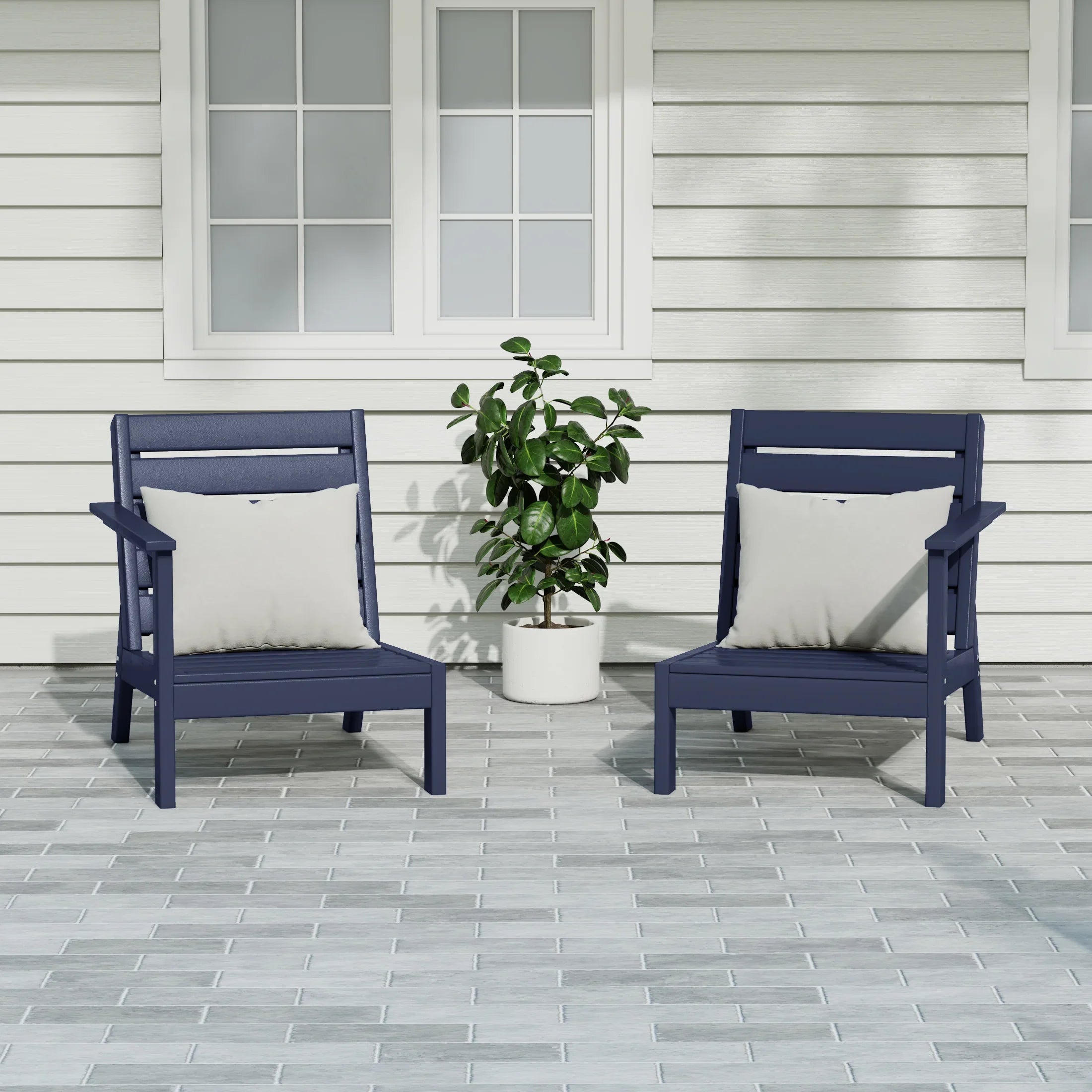 Portsmouth Outdoor Patio HDPE Deep Seating Sectional Loveseat