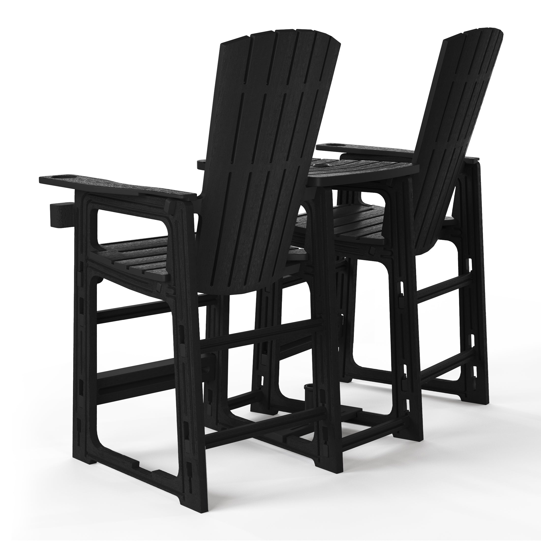 Cayman Outdoor Tall Adirondack Chairs With Connecting Table Tray (Set of 2)